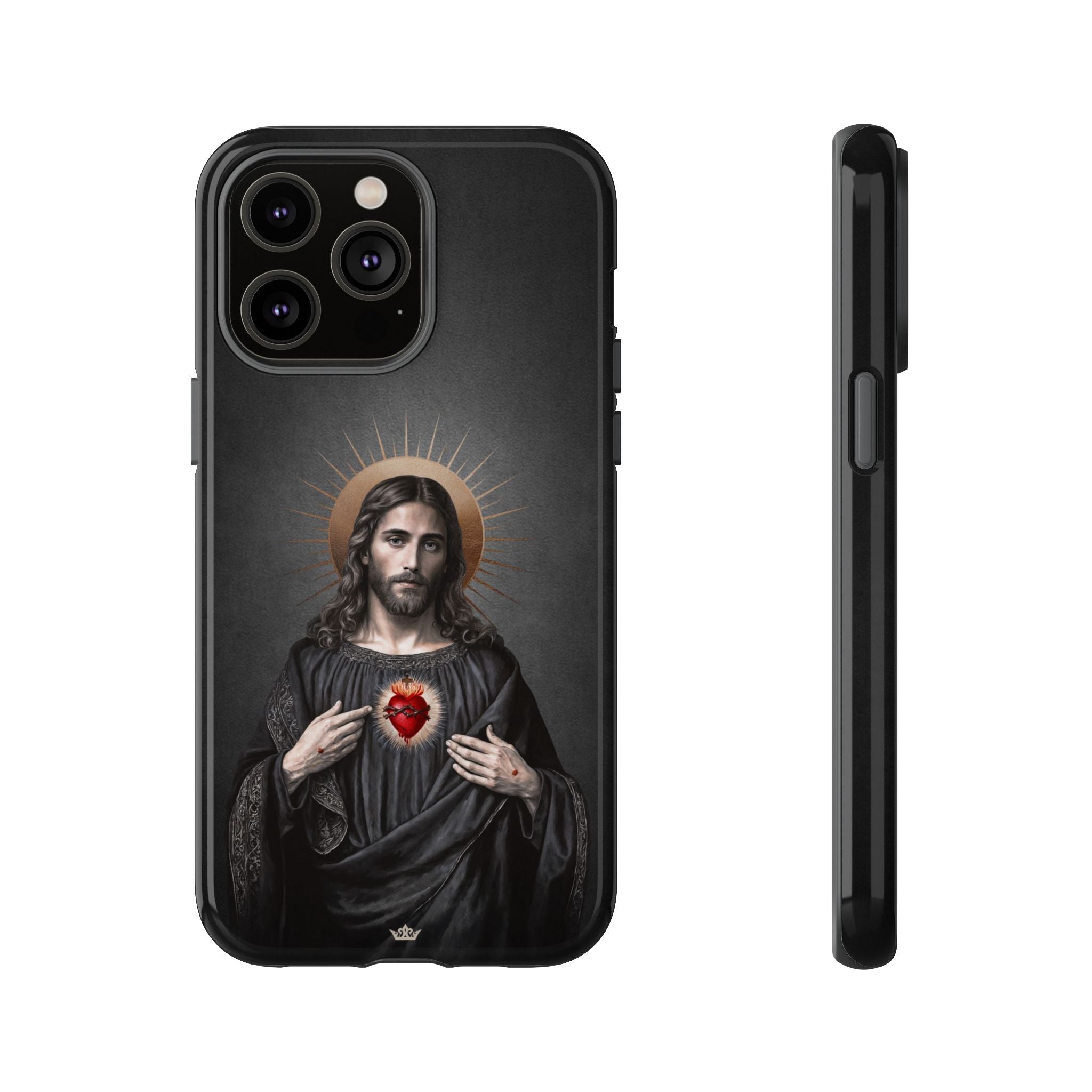 Sacred Heart of Jesus Hard Phone Case (Vintage Black)