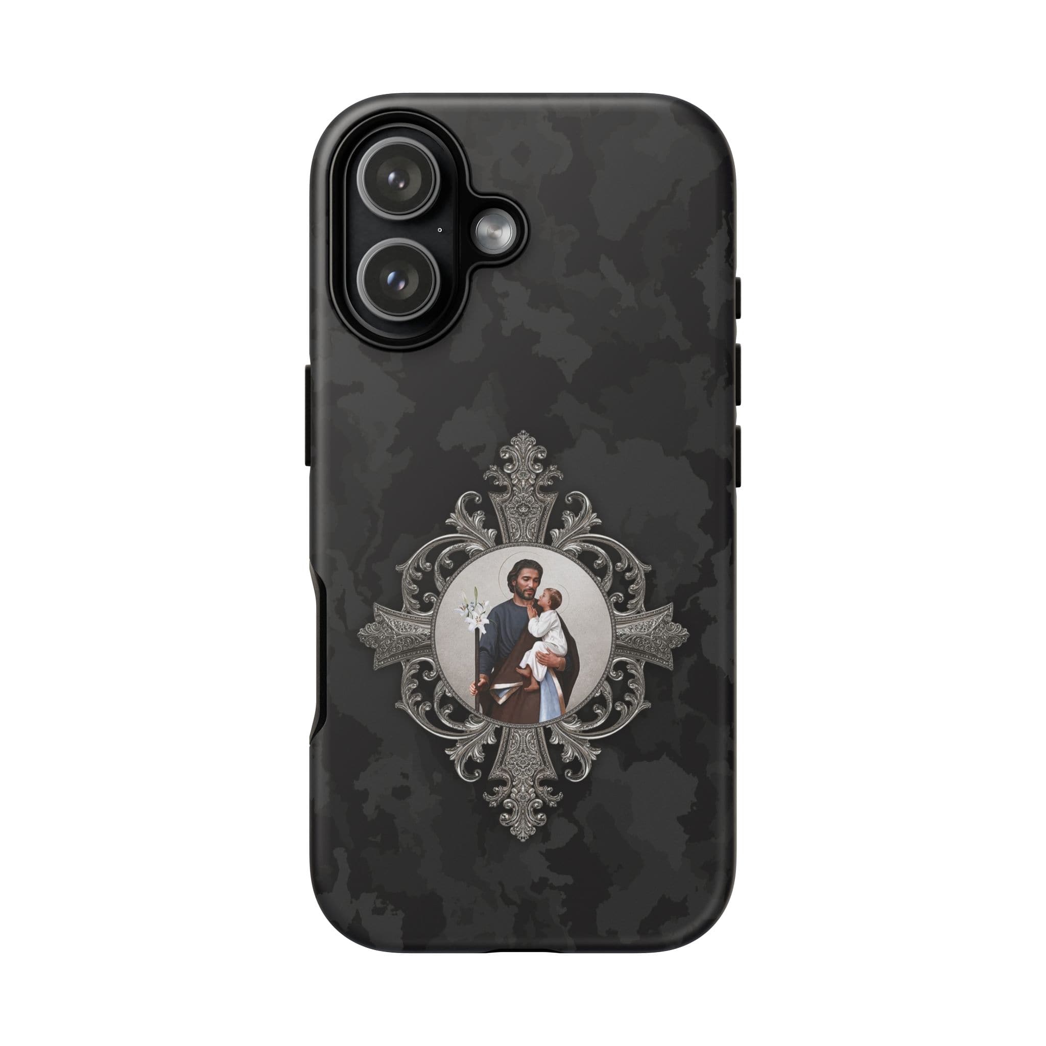 St. Joseph Hard Phone Case (Black Camo) Copyright VENXARA