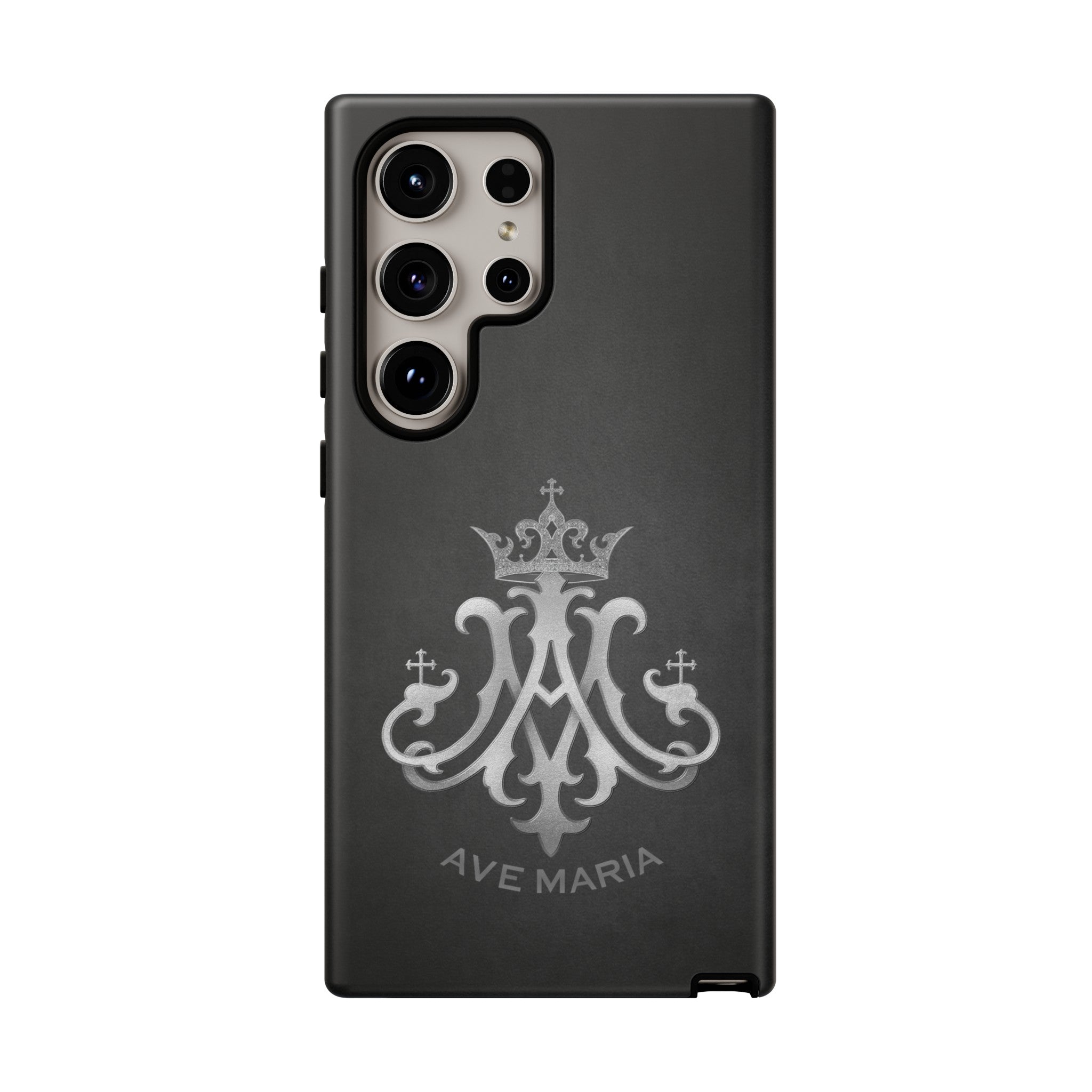 Ave Maria Hard Phone Case (Charcoal)