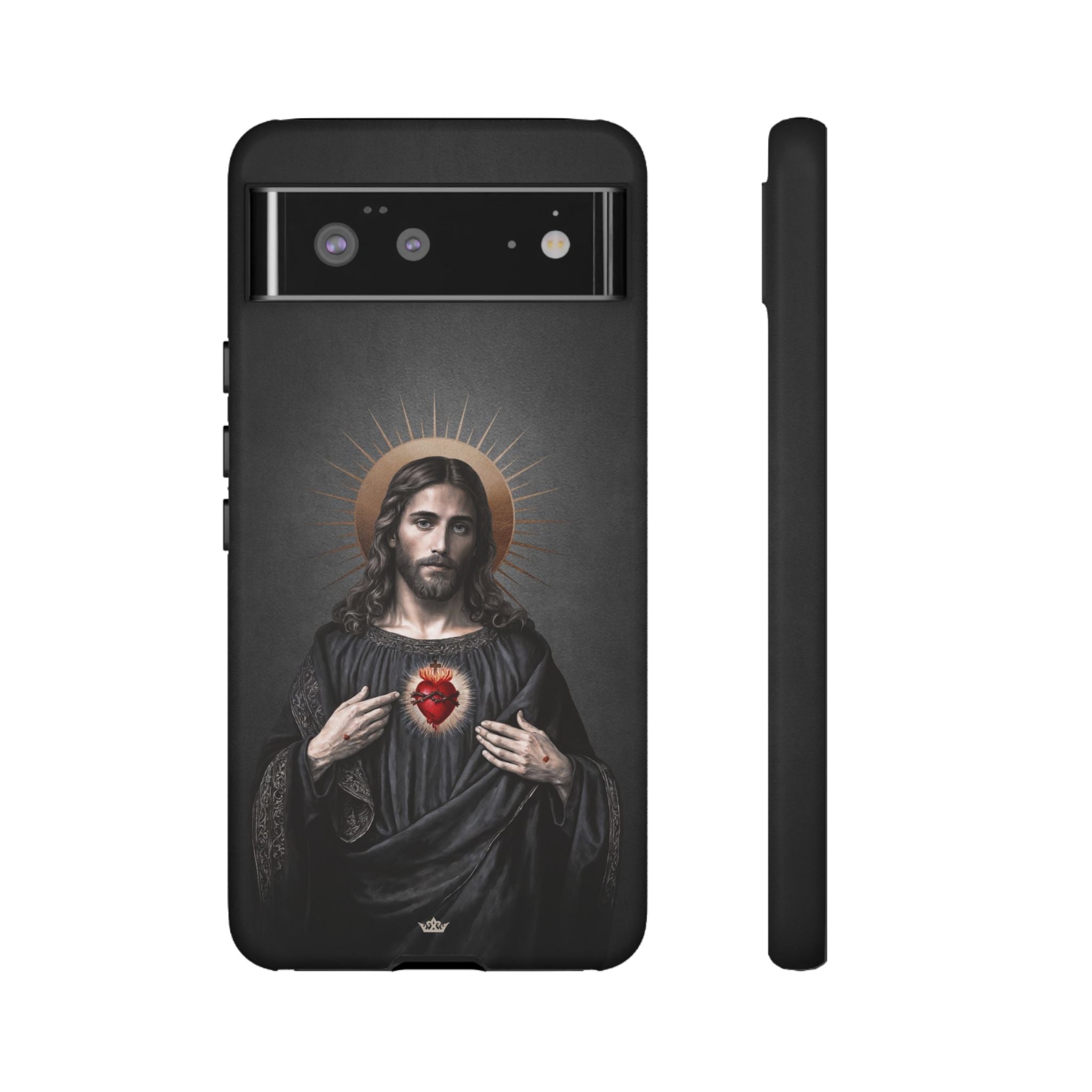Sacred Heart of Jesus Hard Phone Case (Vintage Black)