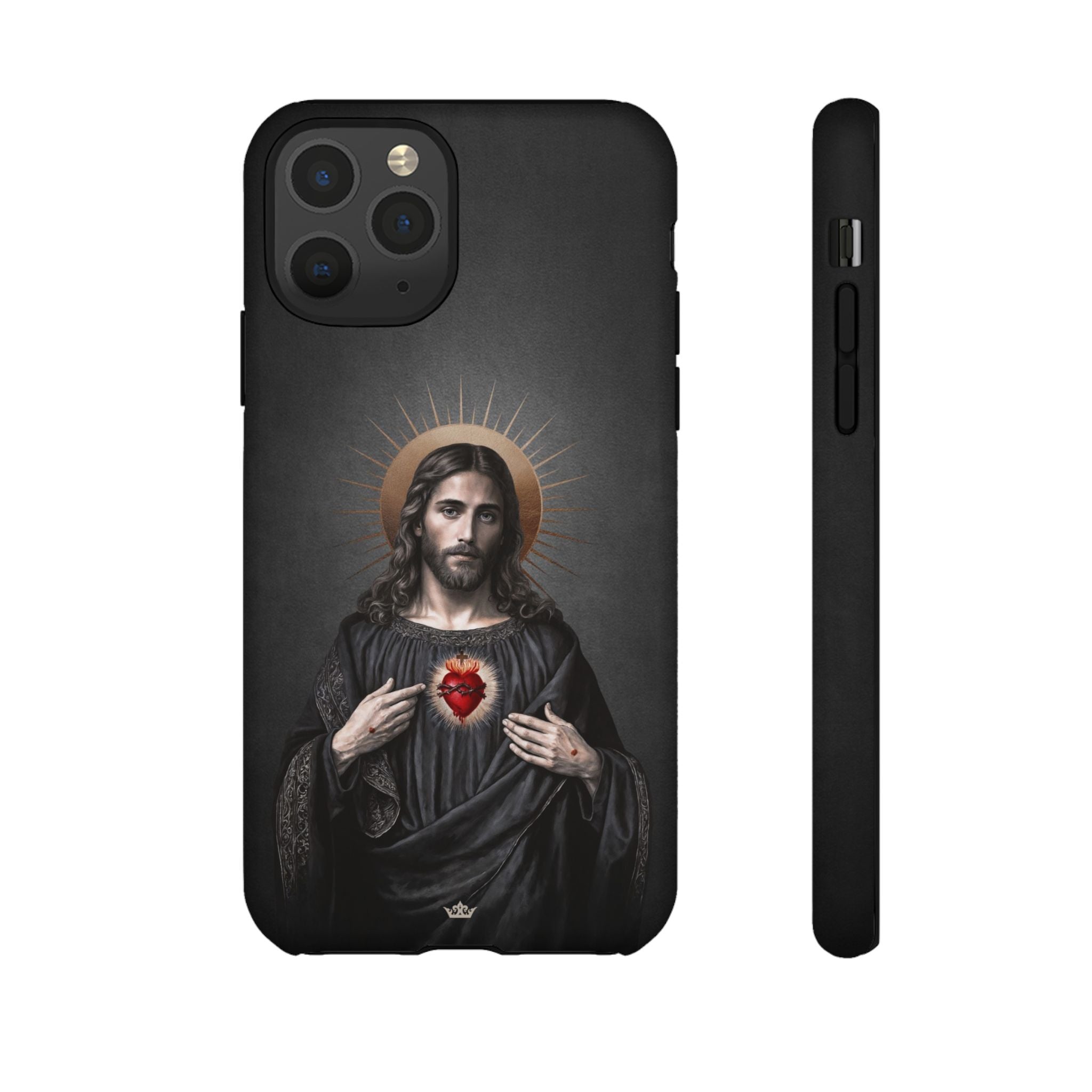Sacred Heart of Jesus Hard Phone Case (Vintage Black)
