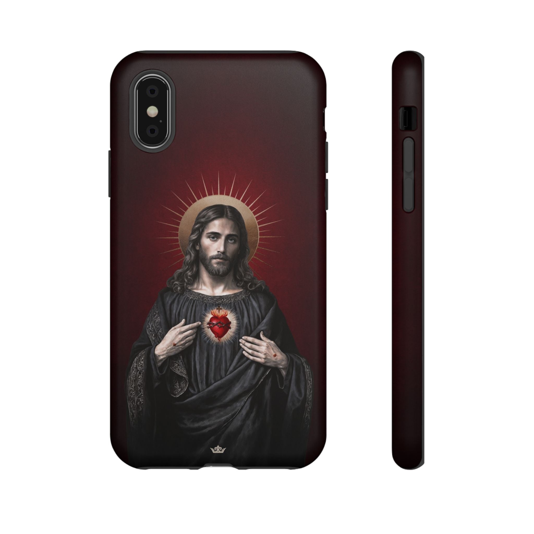 Sacred Heart of Jesus Hard Phone Case (Vintage Garnet)