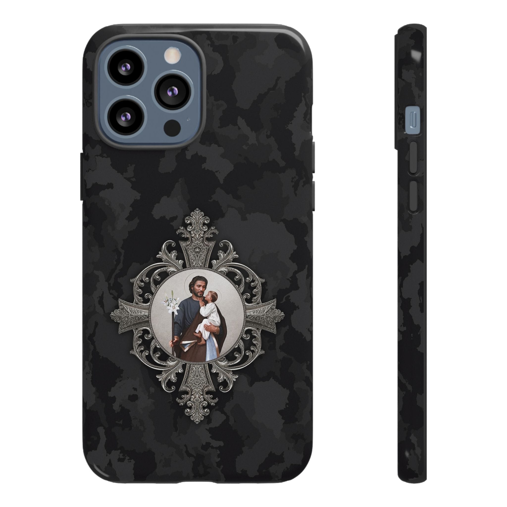 St. Joseph Hard Phone Case (Black Camo) Copyright VENXARA