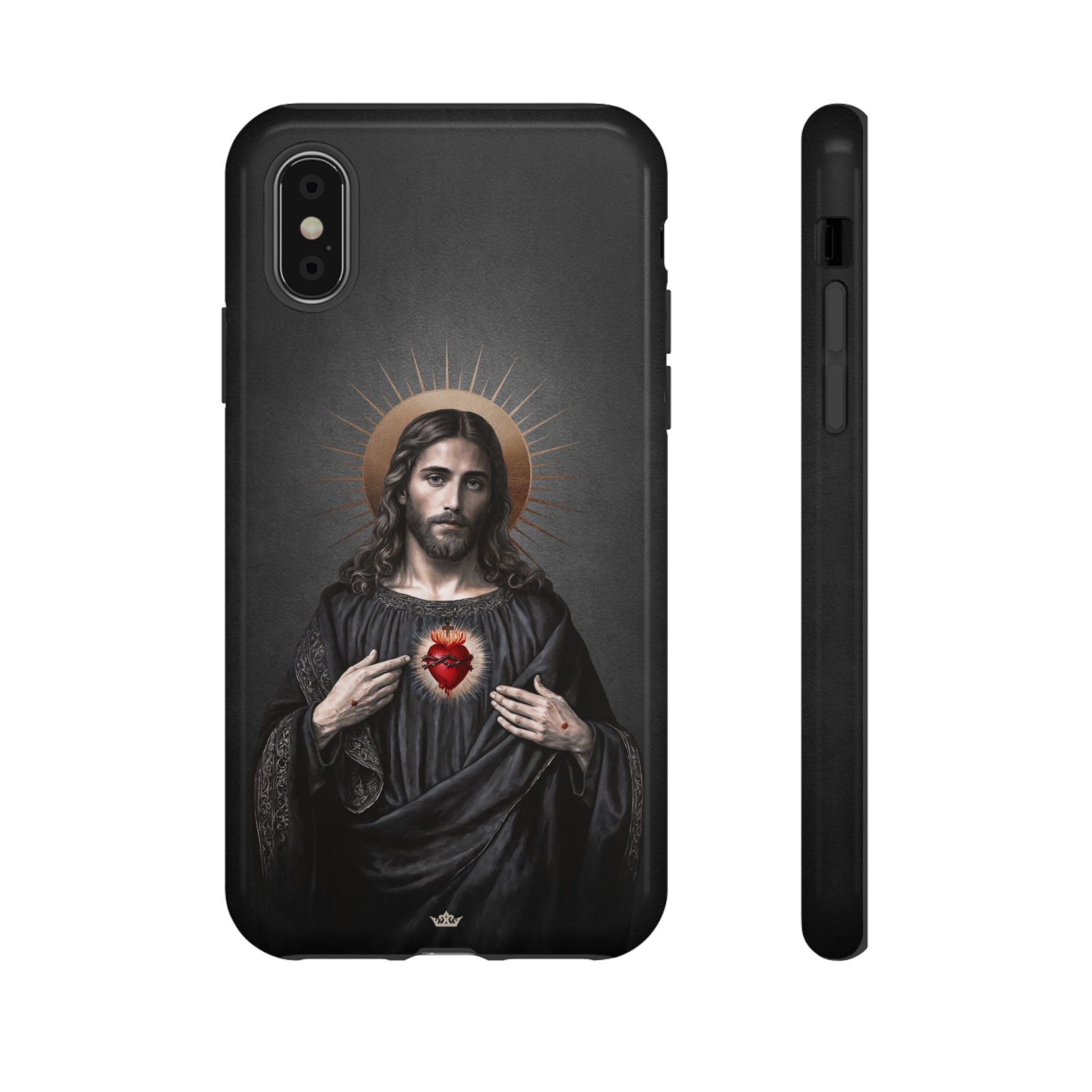 Sacred Heart of Jesus Hard Phone Case (Vintage Black)