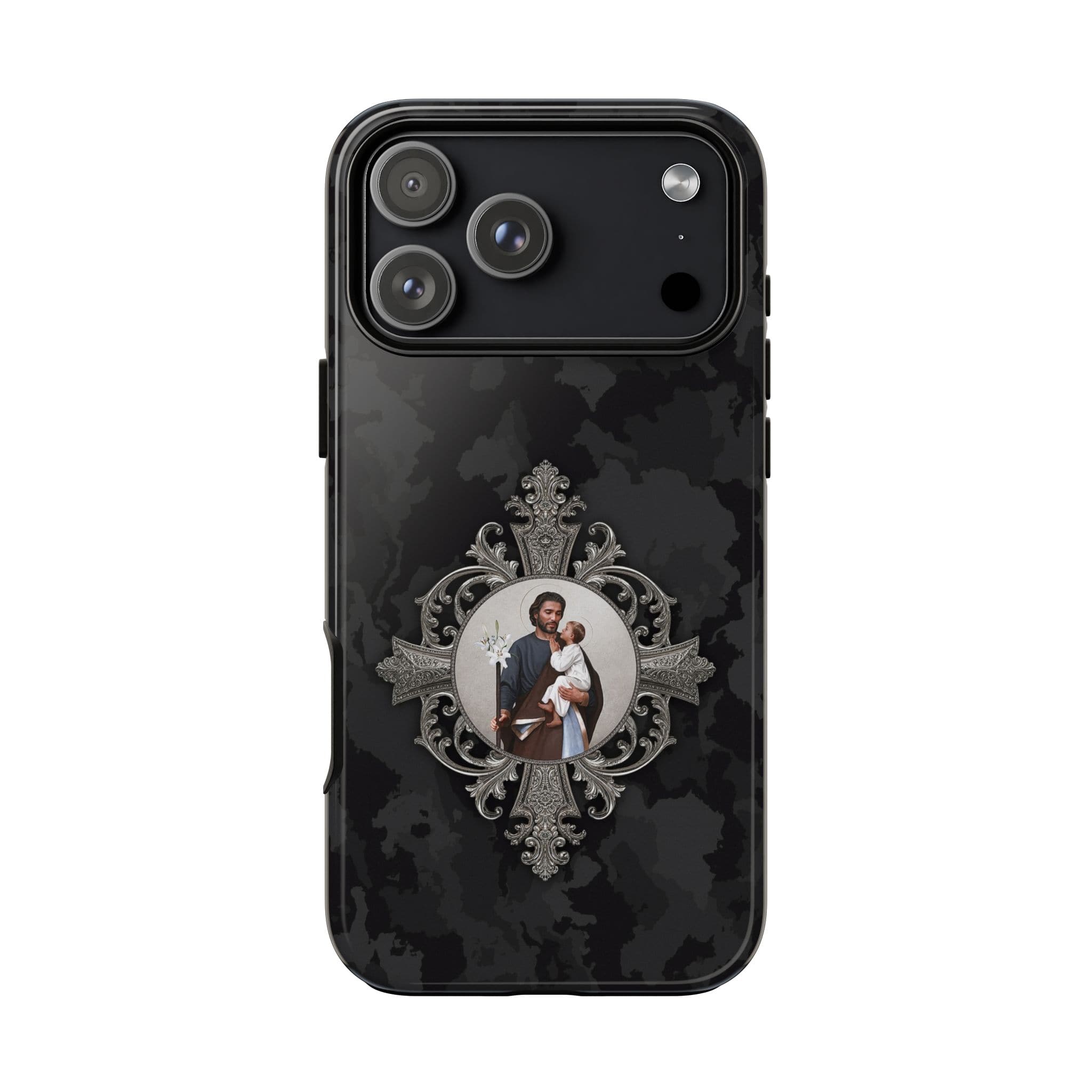 St. Joseph Hard Phone Case (Black Camo) Copyright VENXARA