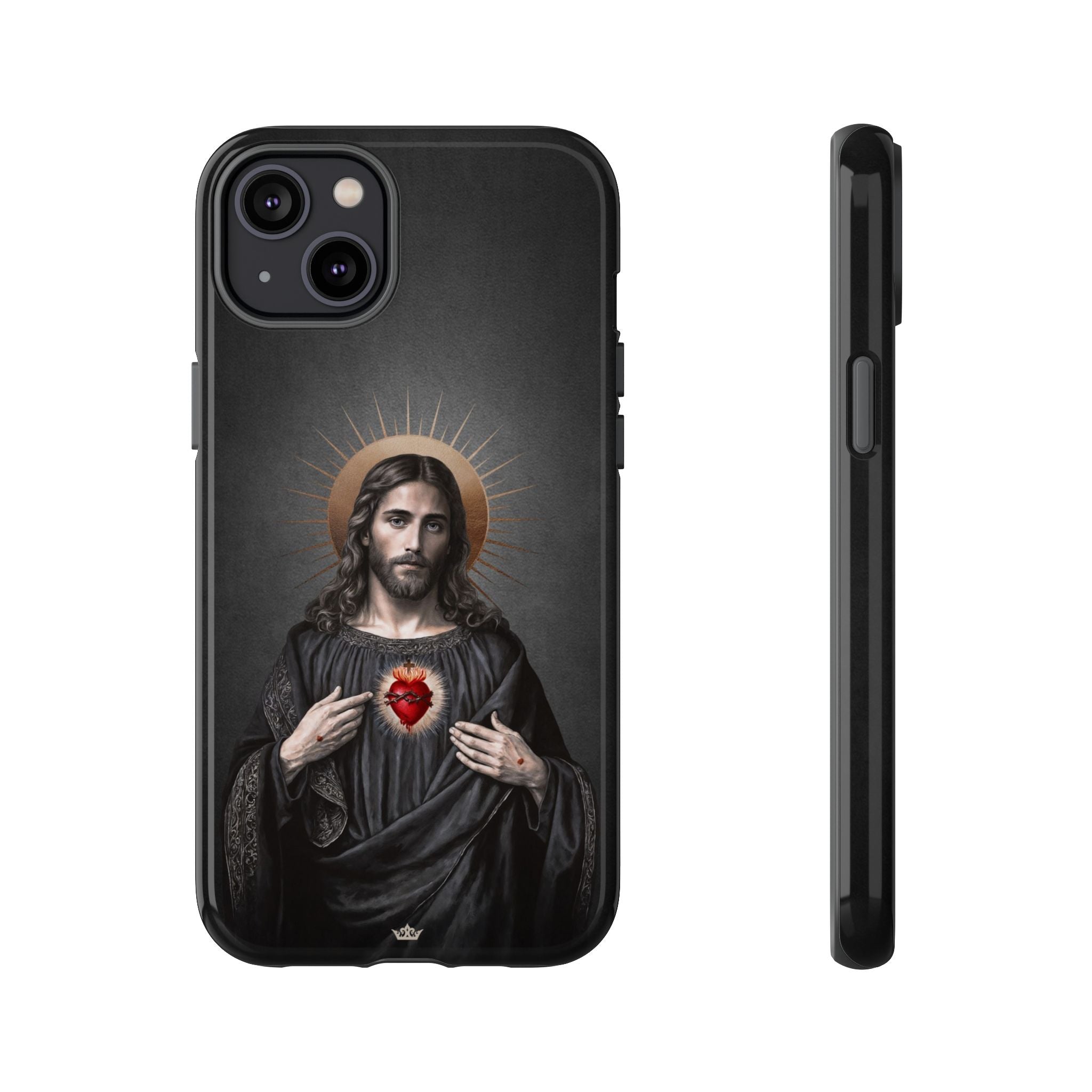Sacred Heart of Jesus Hard Phone Case (Vintage Black)