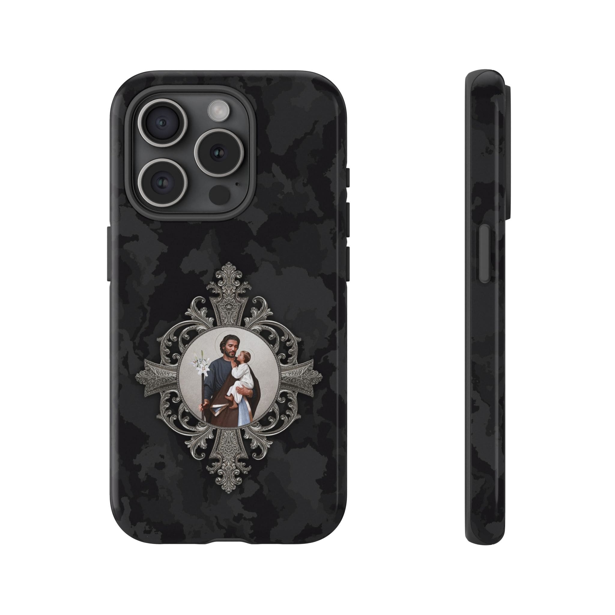 St. Joseph Hard Phone Case (Black Camo) Copyright VENXARA
