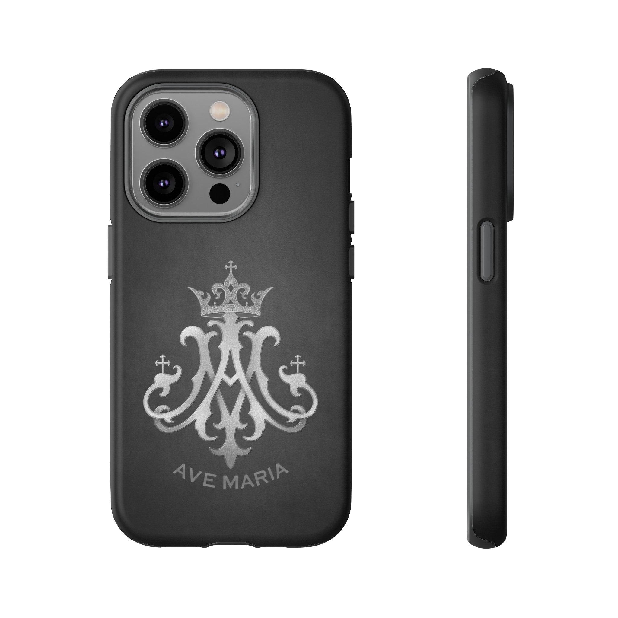 Ave Maria Hard Phone Case (Charcoal)