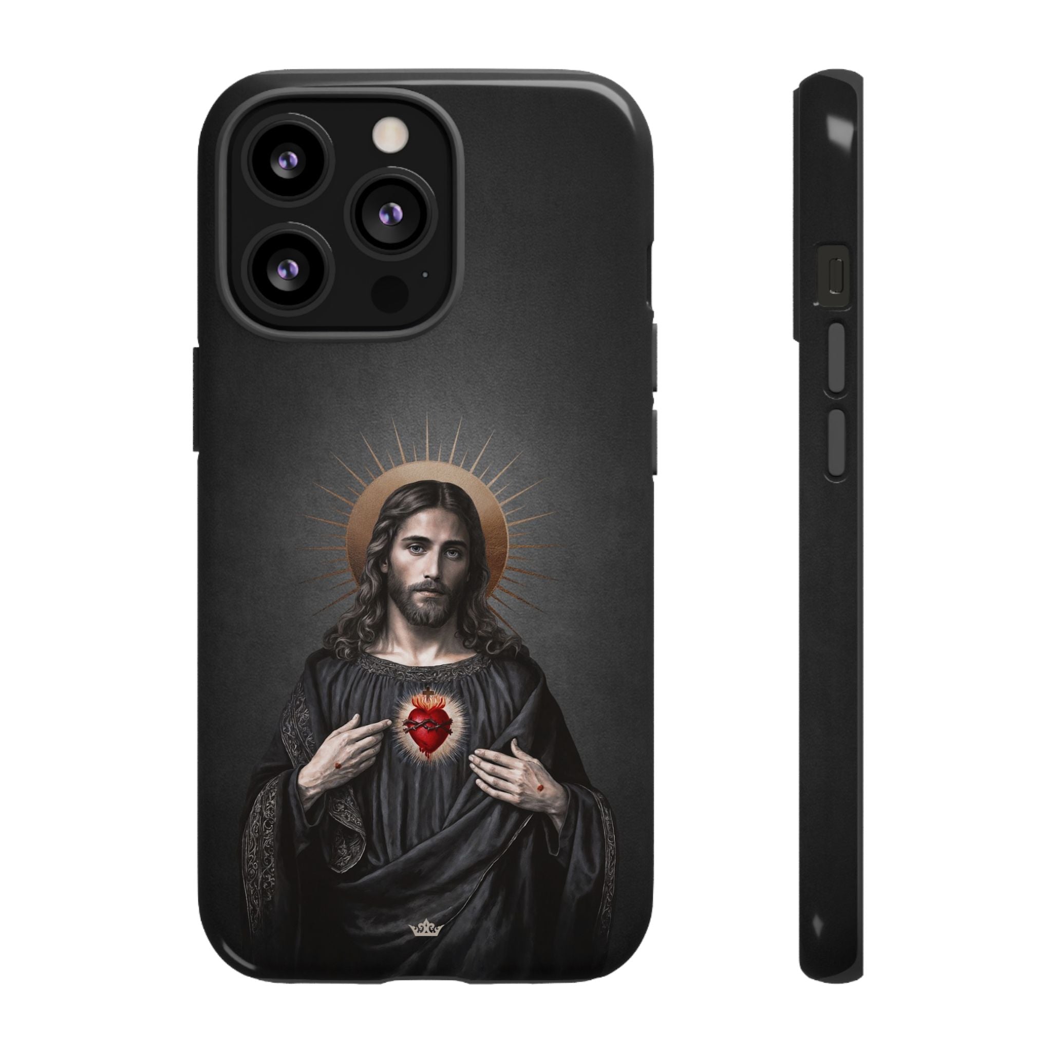 Sacred Heart of Jesus Hard Phone Case (Vintage Black)