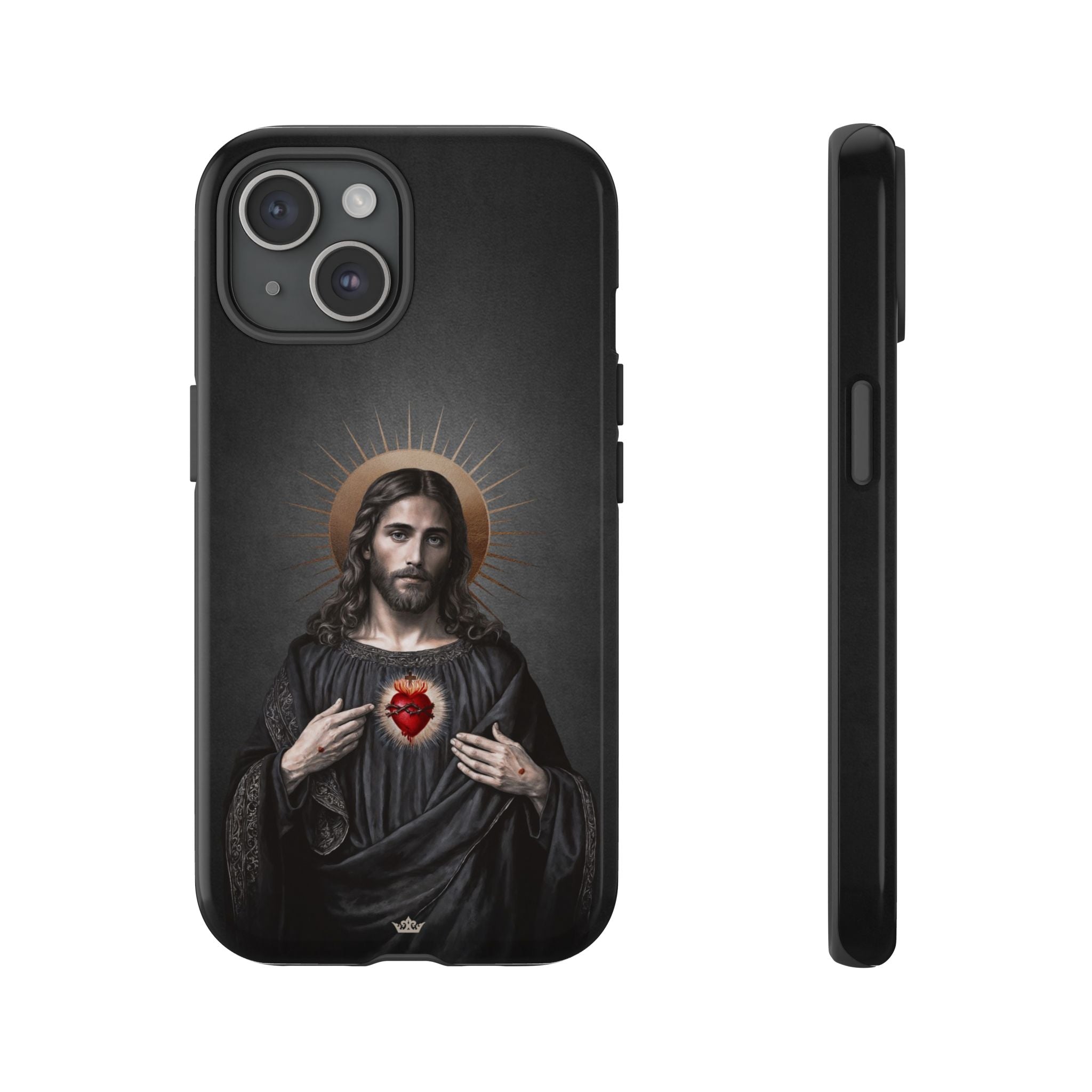 Sacred Heart of Jesus Hard Phone Case (Vintage Black)