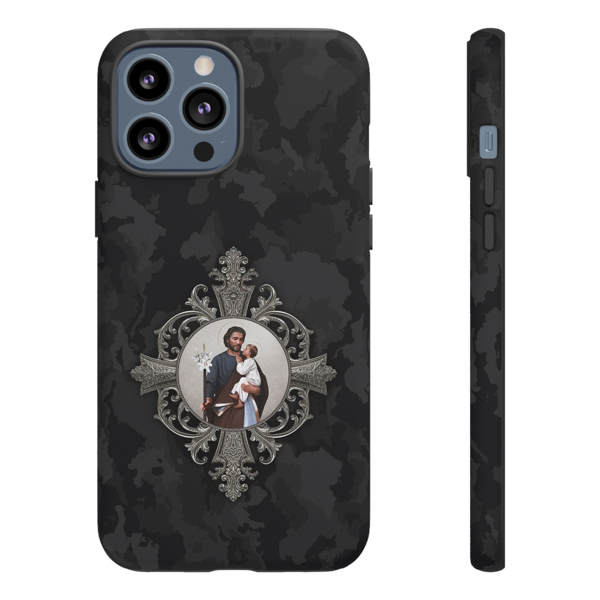 St. Joseph Hard Phone Case (Black Camo) Copyright VENXARA