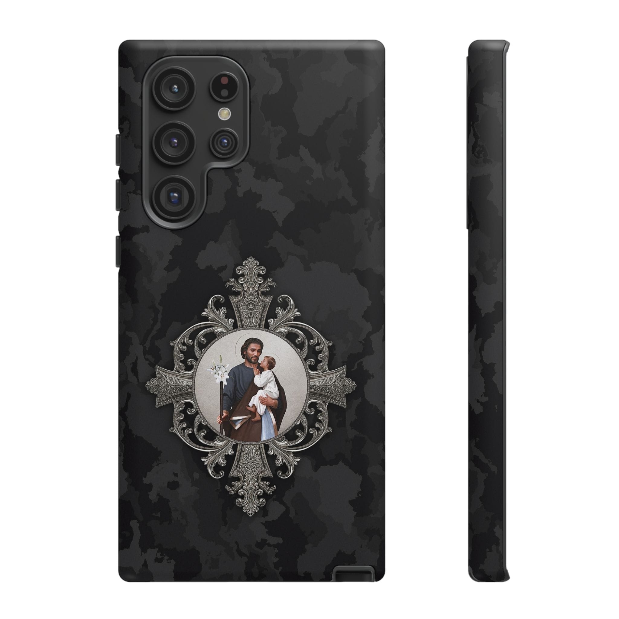 St. Joseph Hard Phone Case (Black Camo) Copyright VENXARA