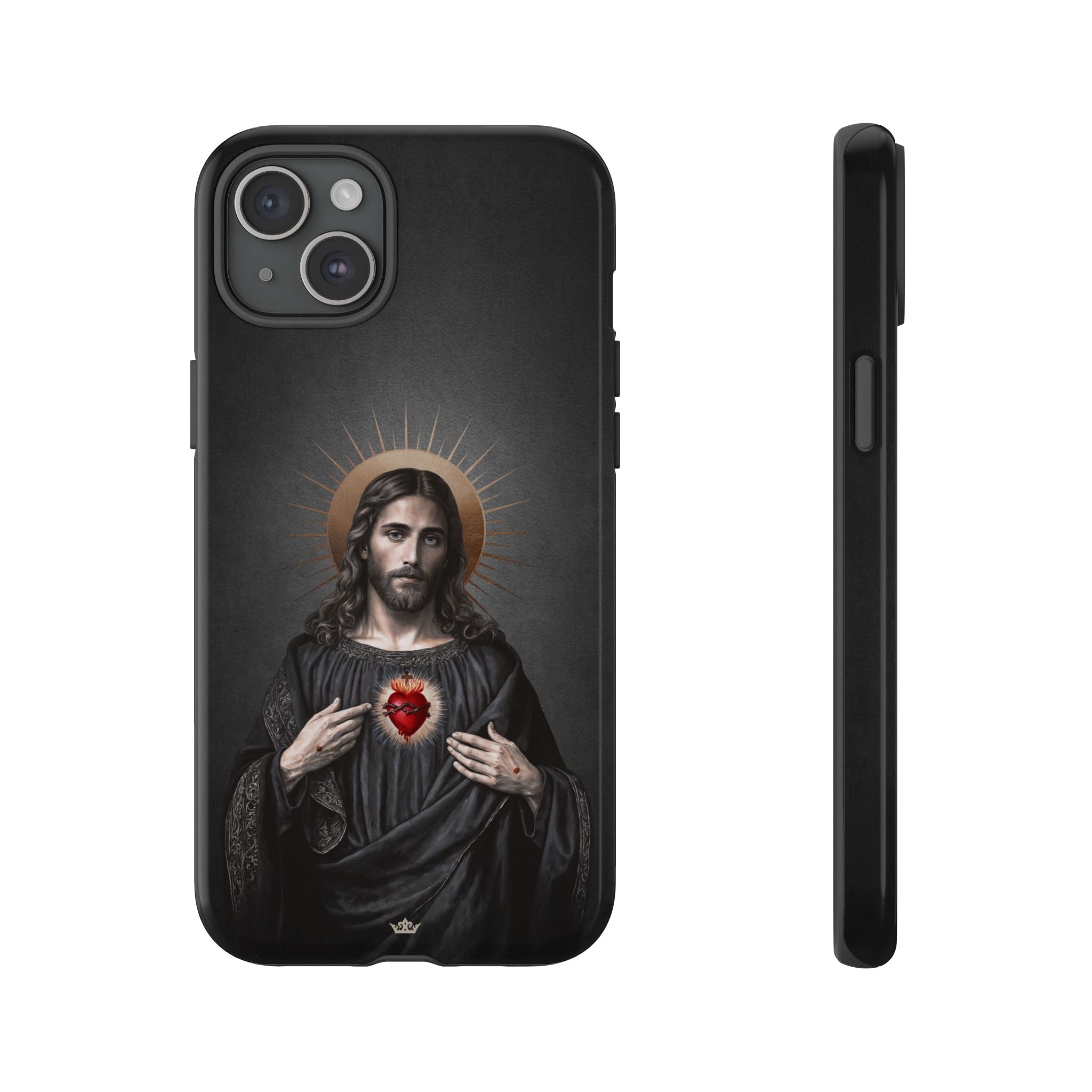 Sacred Heart of Jesus Hard Phone Case (Vintage Black)