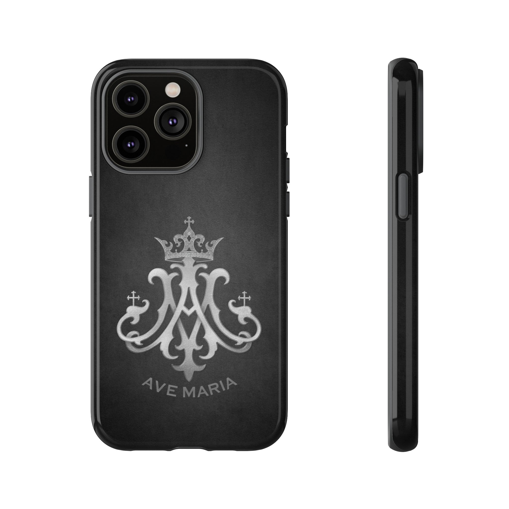 Ave Maria Hard Phone Case (Charcoal)