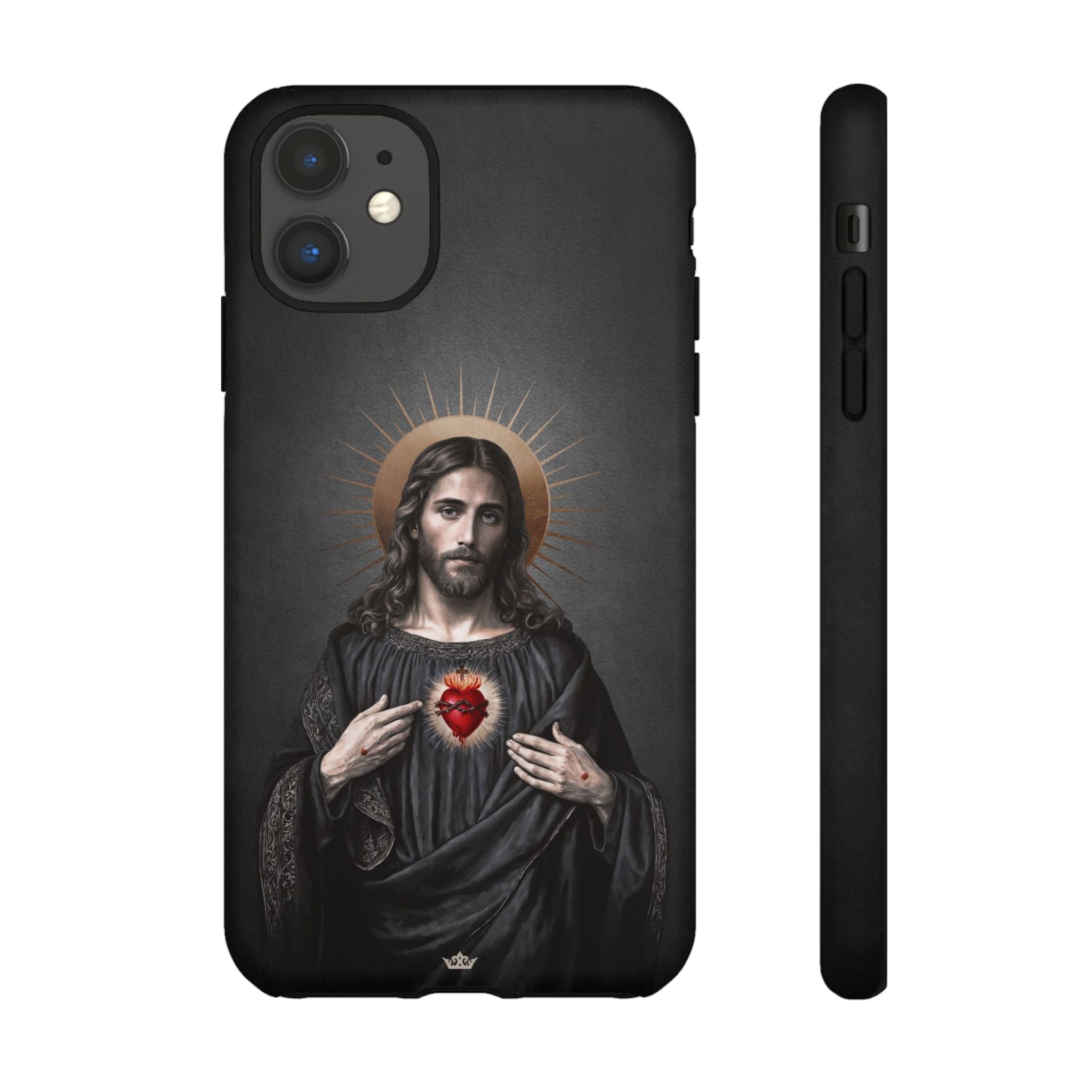 Sacred Heart of Jesus Hard Phone Case (Vintage Black)
