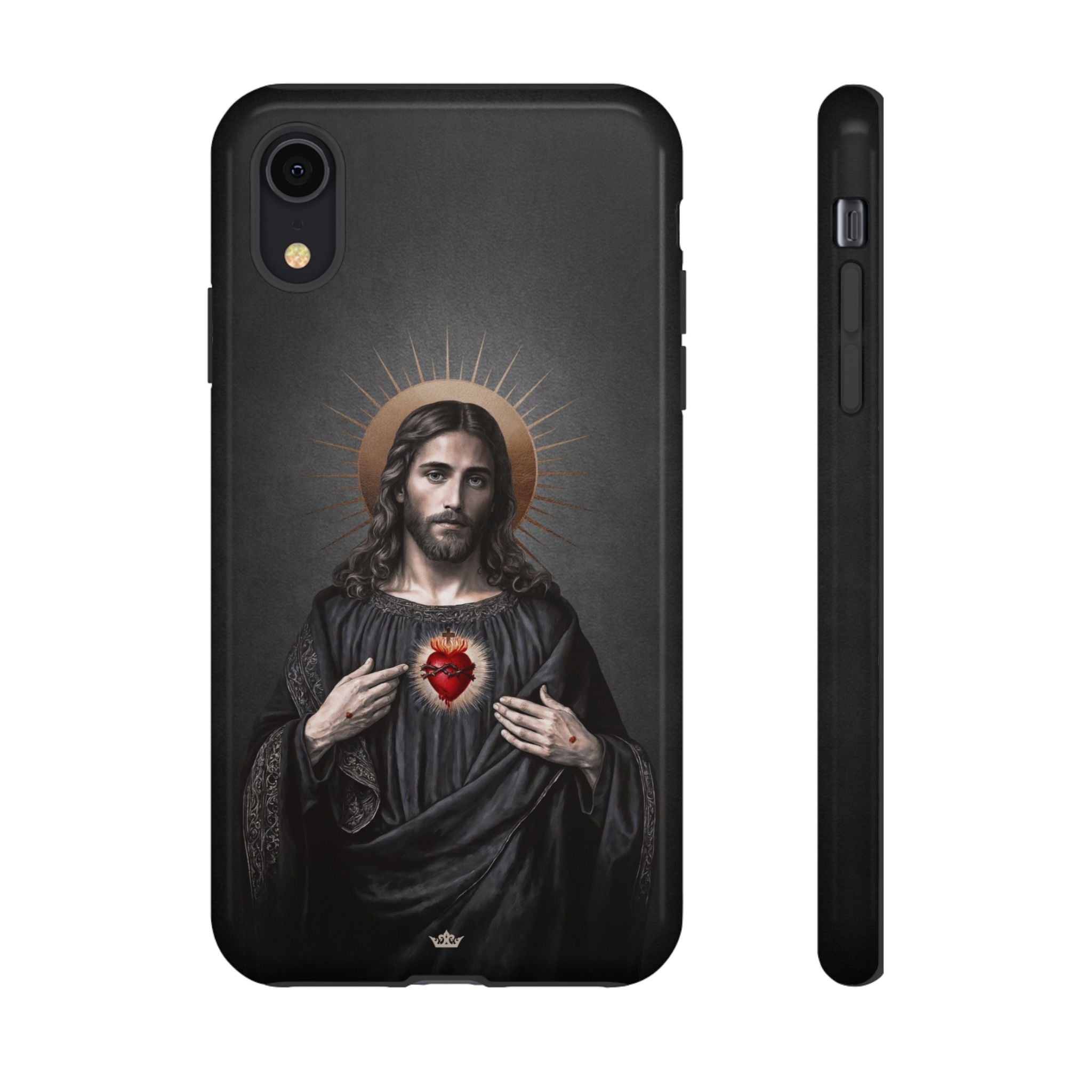 Sacred Heart of Jesus Hard Phone Case (Vintage Black)