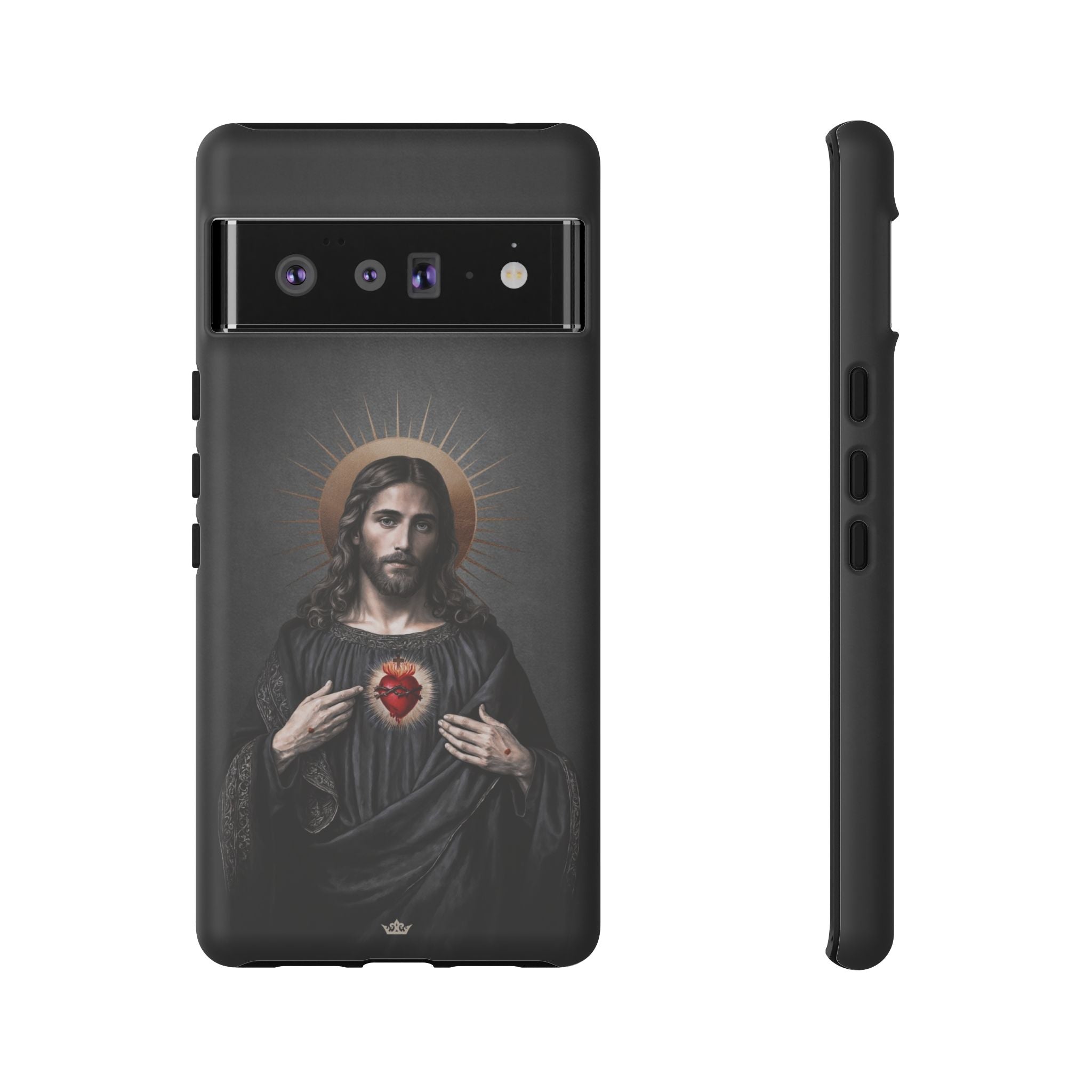 Sacred Heart of Jesus Hard Phone Case (Vintage Black)