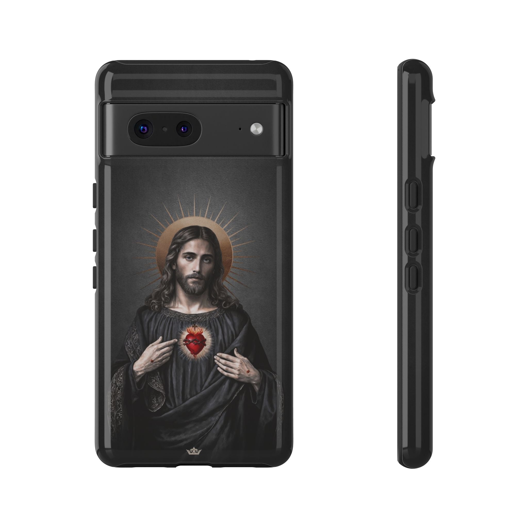 Sacred Heart of Jesus Hard Phone Case (Vintage Black)