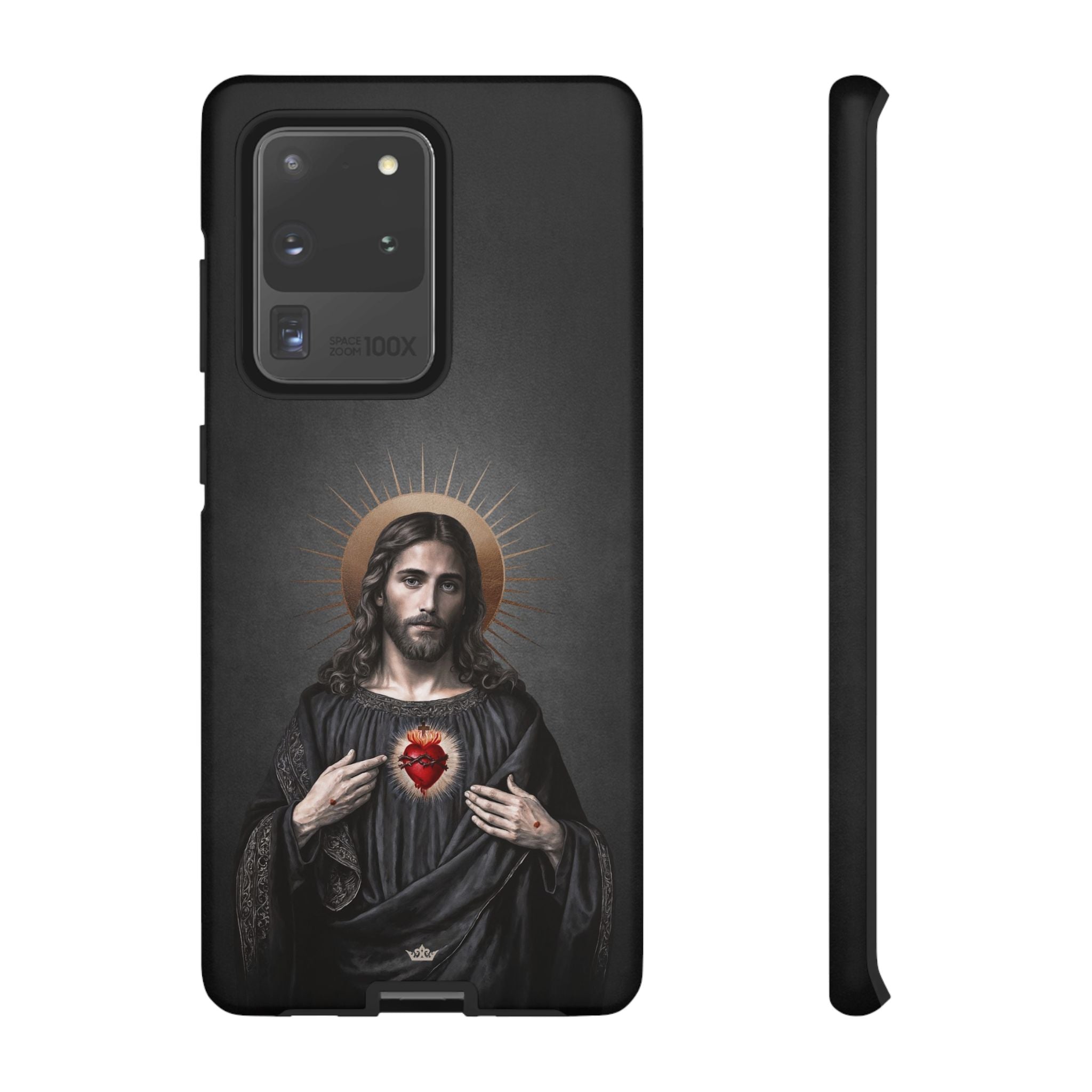 Sacred Heart of Jesus Hard Phone Case (Vintage Black)