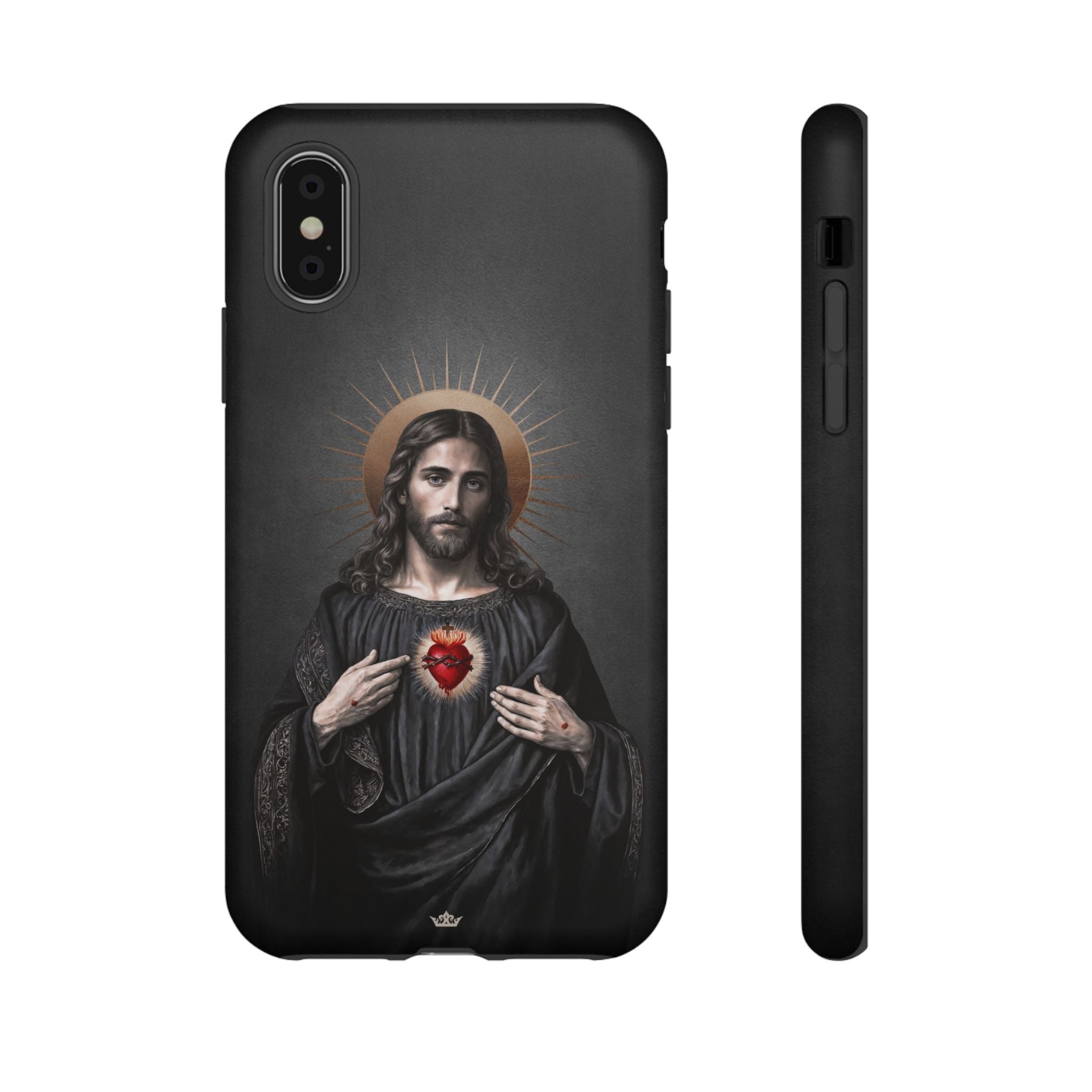 Sacred Heart of Jesus Hard Phone Case (Vintage Black)