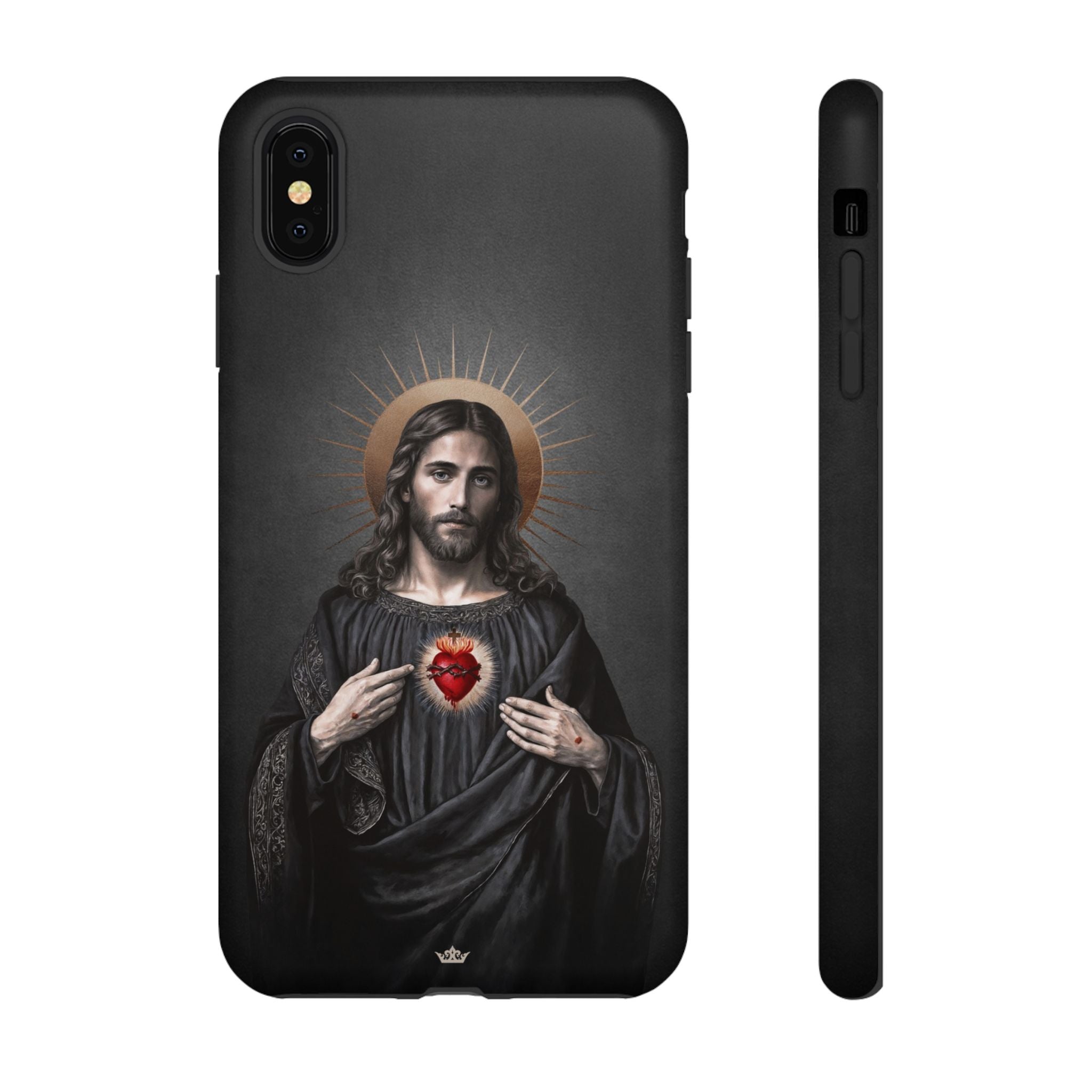 Sacred Heart of Jesus Hard Phone Case (Vintage Black)