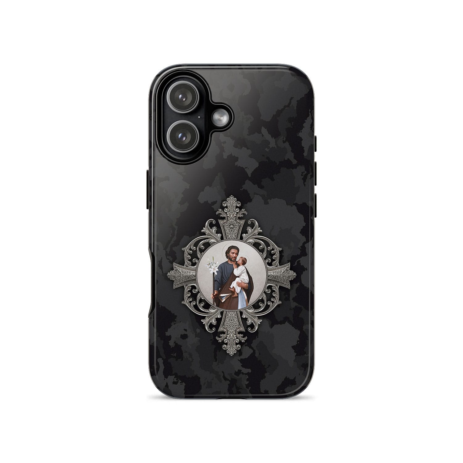 St. Joseph Hard Phone Case (Black Camo) Copyright VENXARA