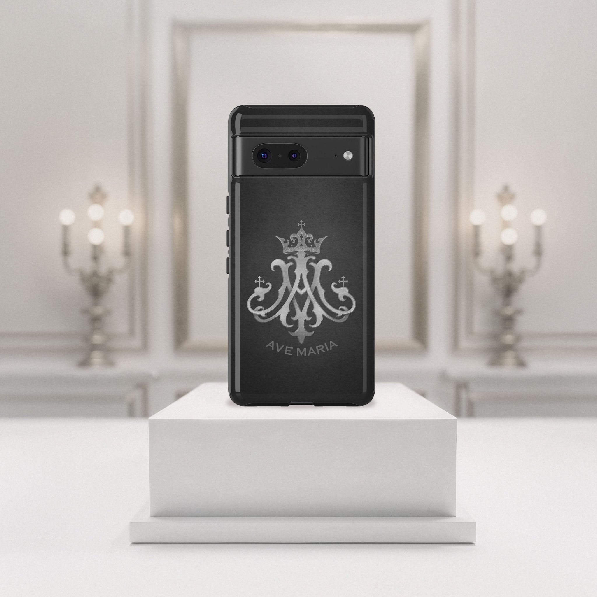 Ave Maria Hard Phone Case (Charcoal) - Venxara