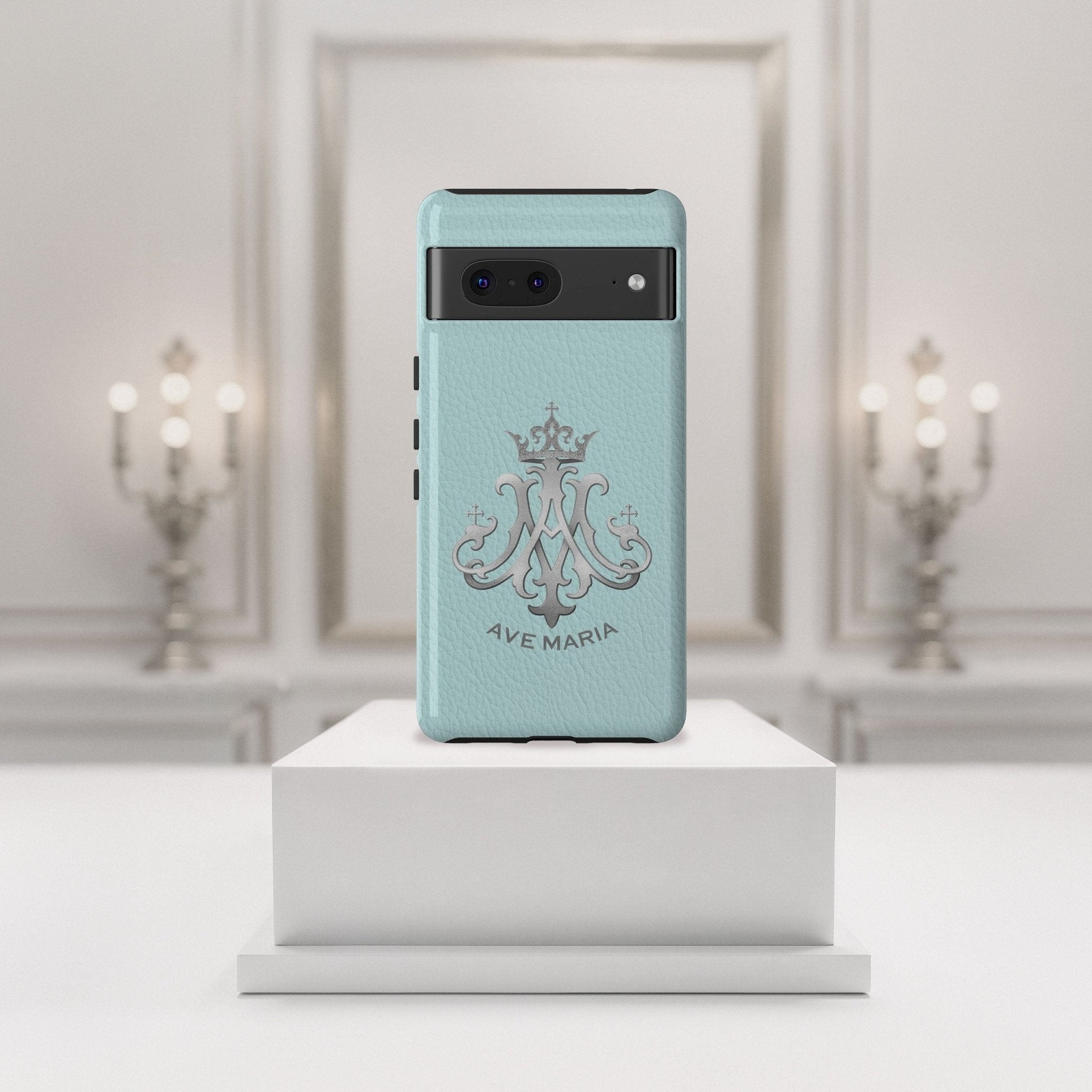 Ave Maria Hard Phone Case (Heavenly Blue) - Venxara