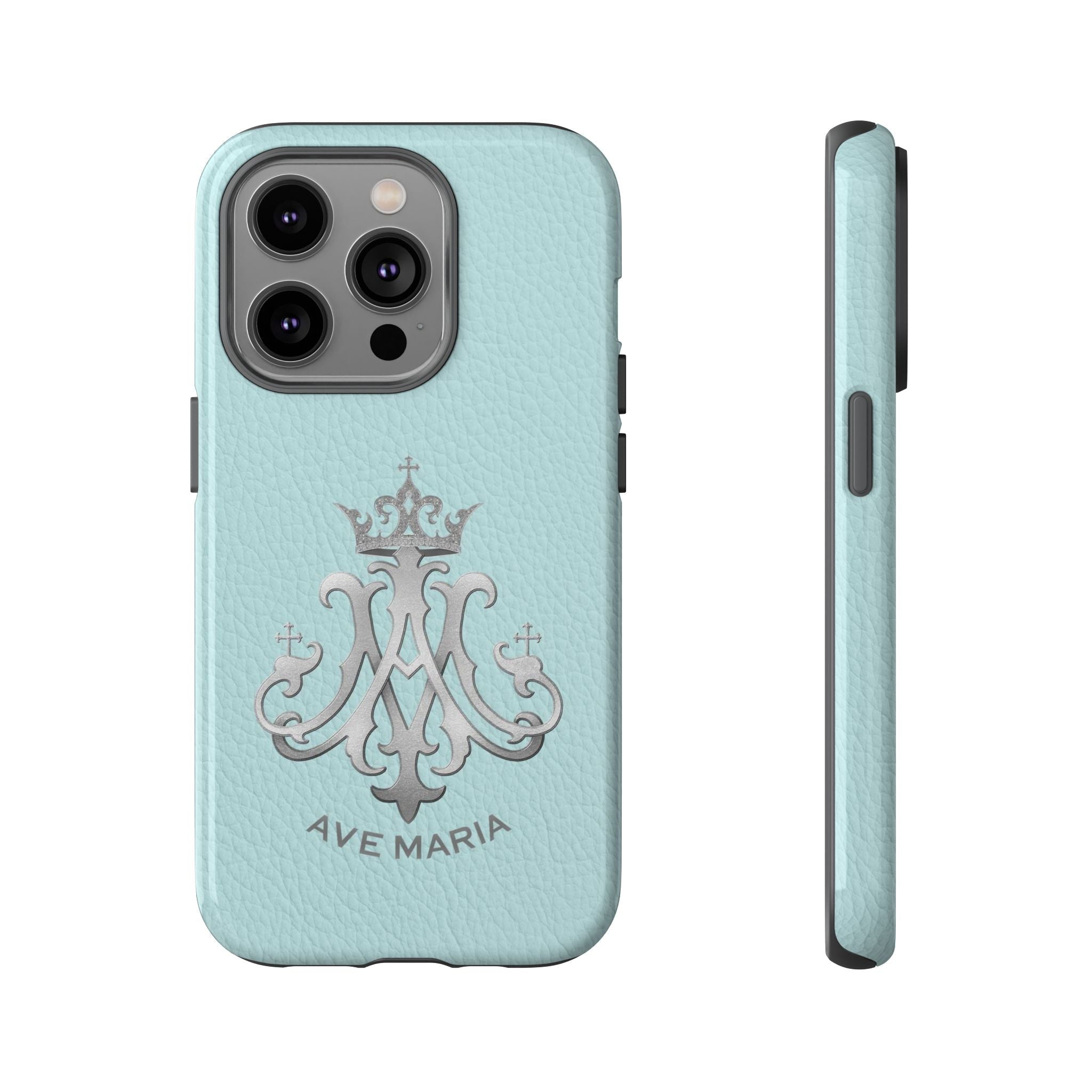 Ave Maria Hard Phone Case (Heavenly Blue) - Venxara