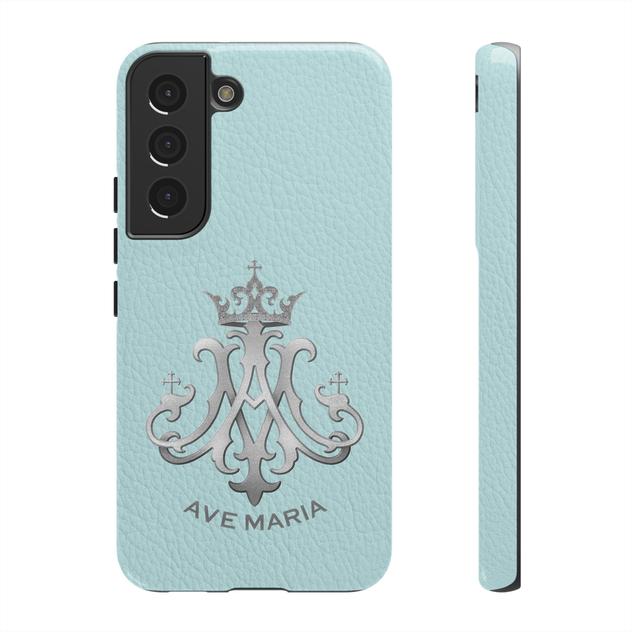 Ave Maria Hard Phone Case (Heavenly Blue) - Venxara