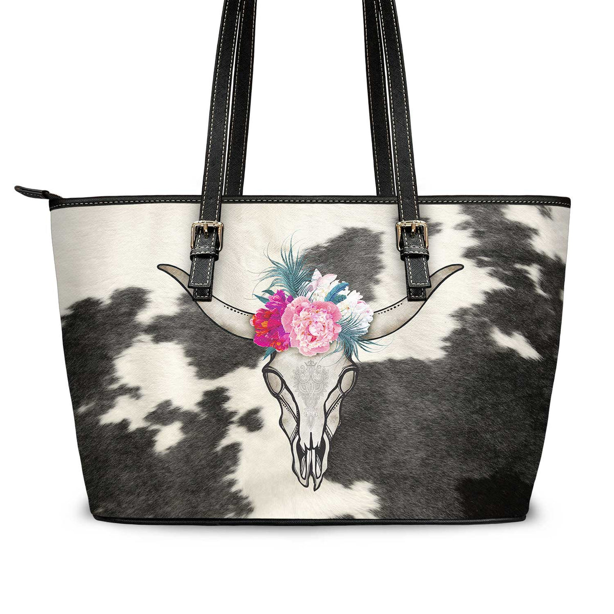 Boho Bull Skull Tote Bag Copyright VENXARA