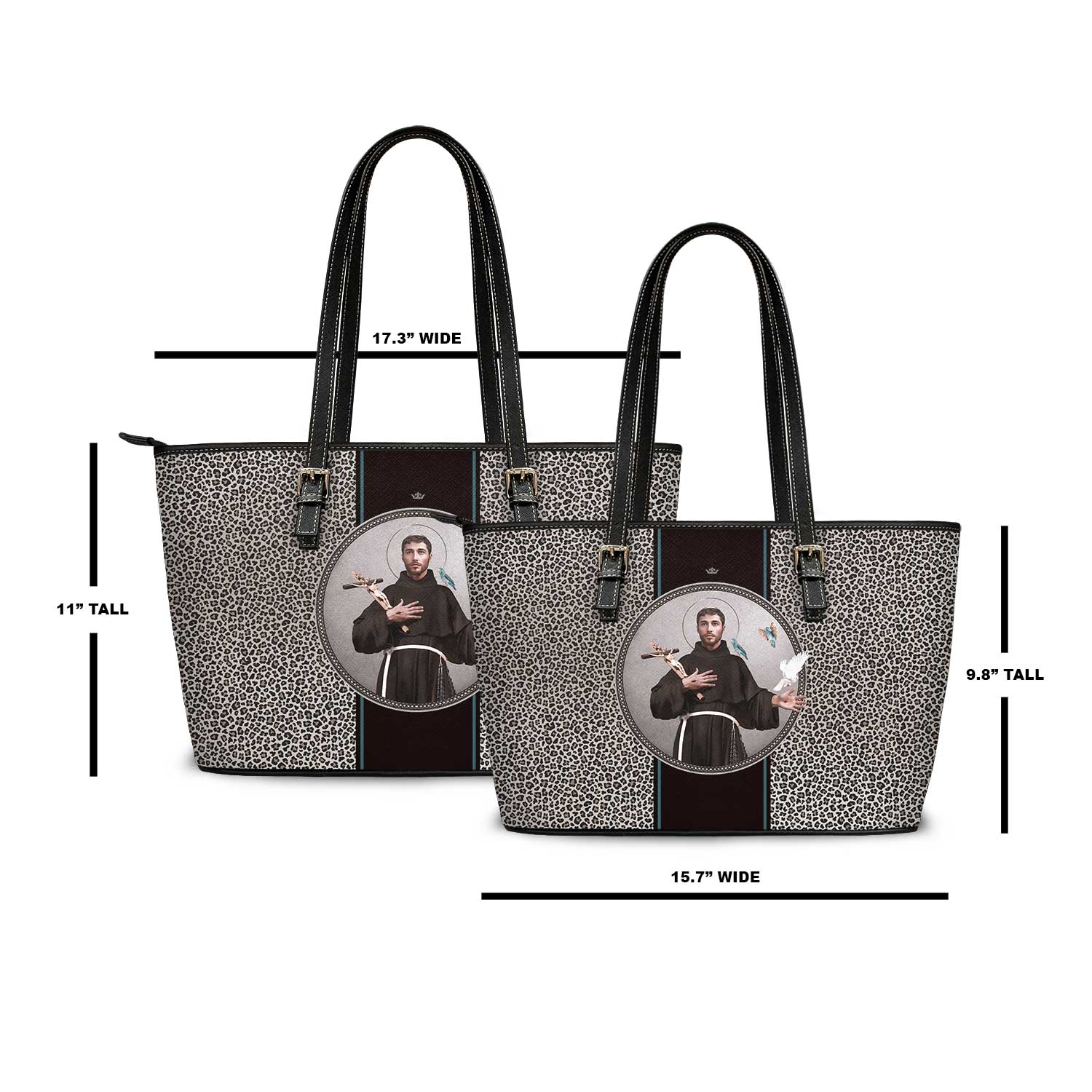 St. Francis of Assisi Medallion Tote Bag (Leopard)