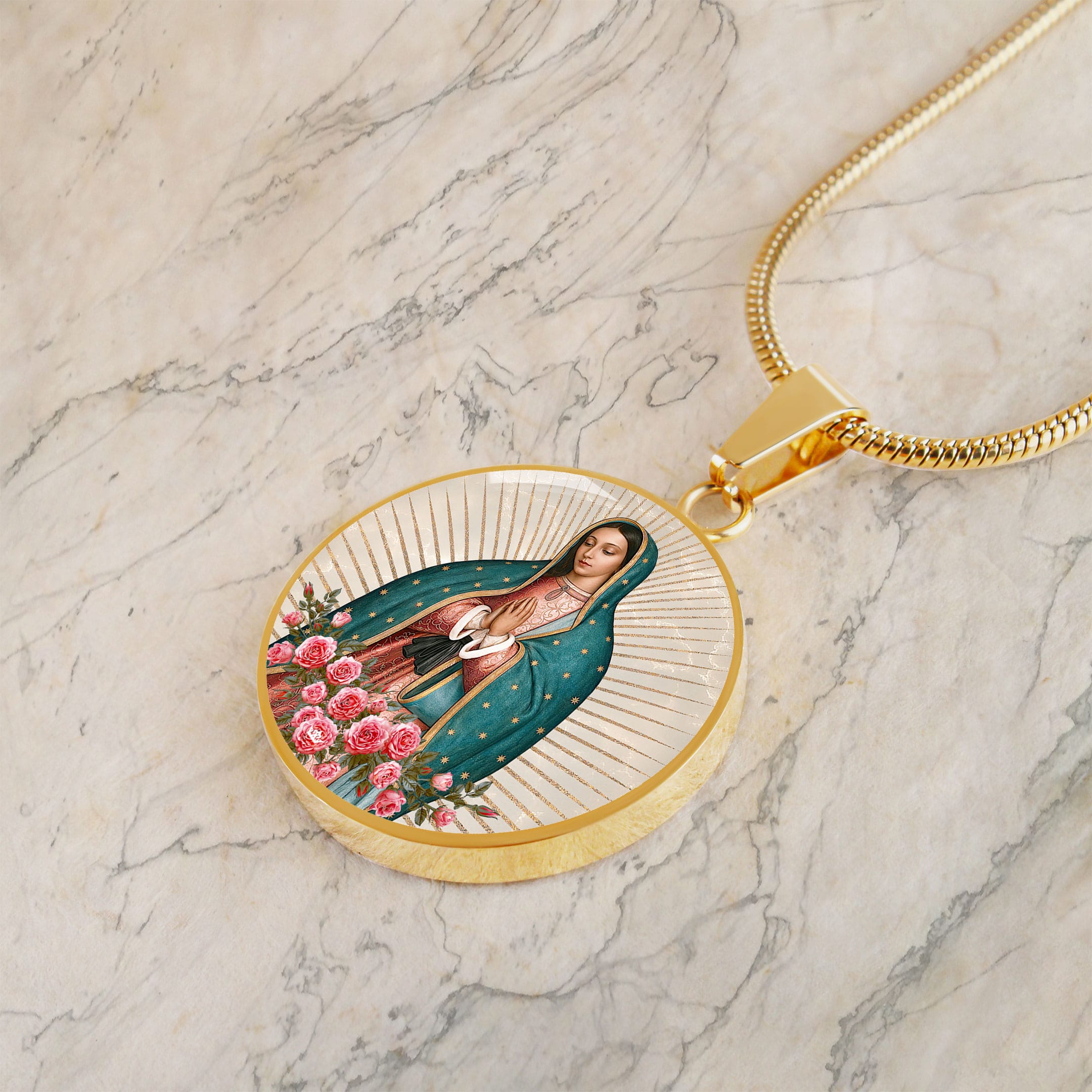 Our Lady of Guadalupe Pendant Necklace Copyright VENXARA