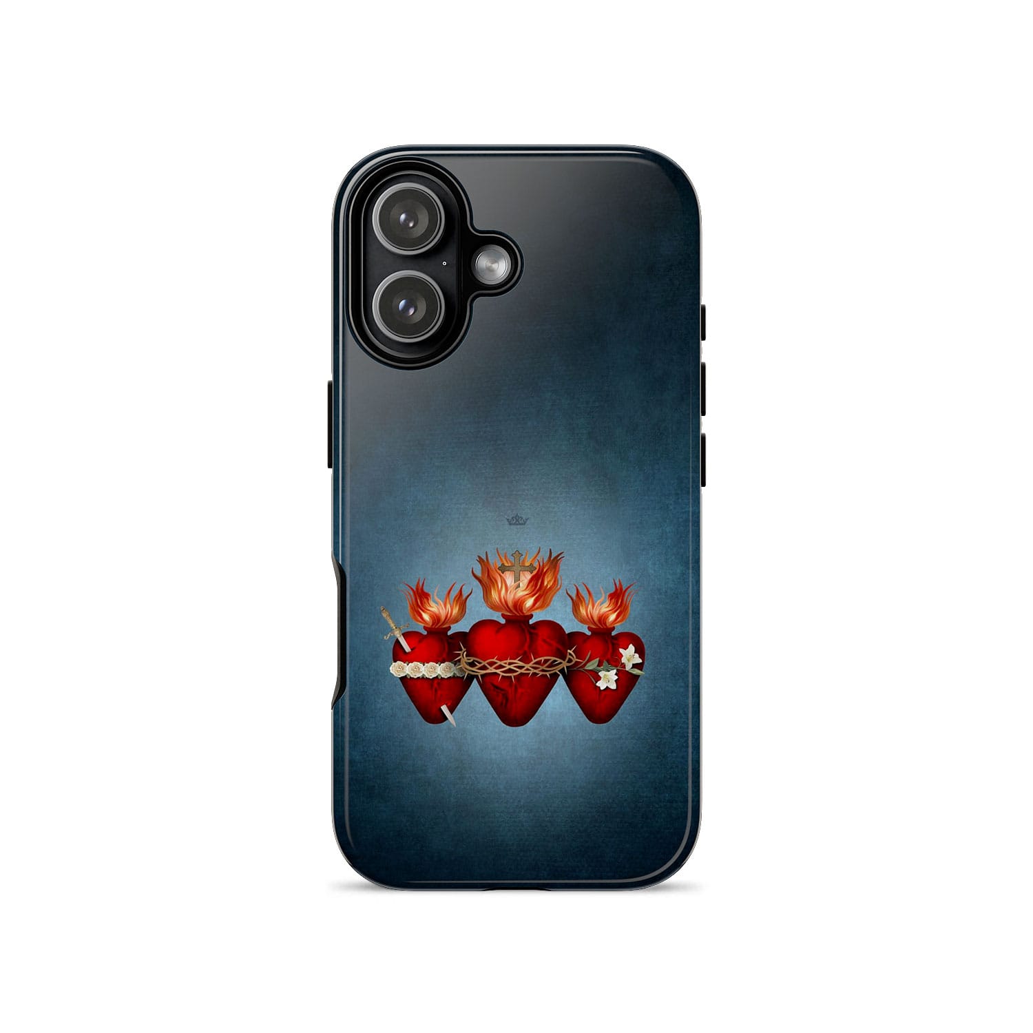 Holy Family Hearts Hard Phone Case (Vintage Blue) Copyright VENXARA