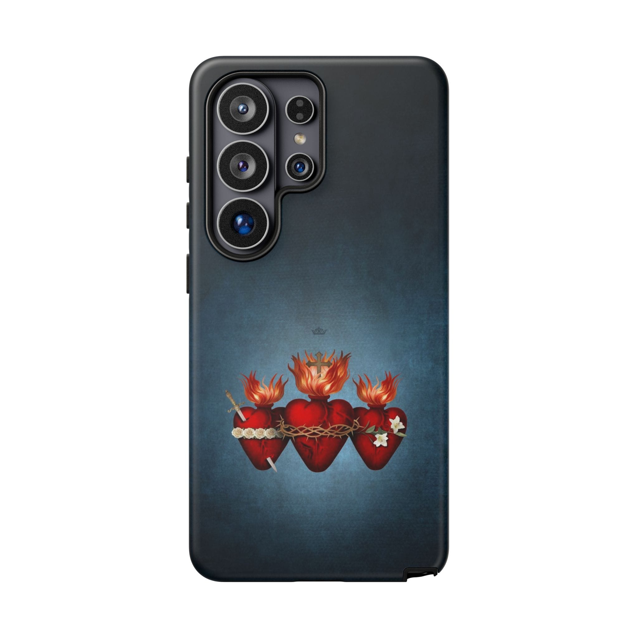 Holy Family Hearts Hard Phone Case (Vintage Blue) Copyright VENXARA