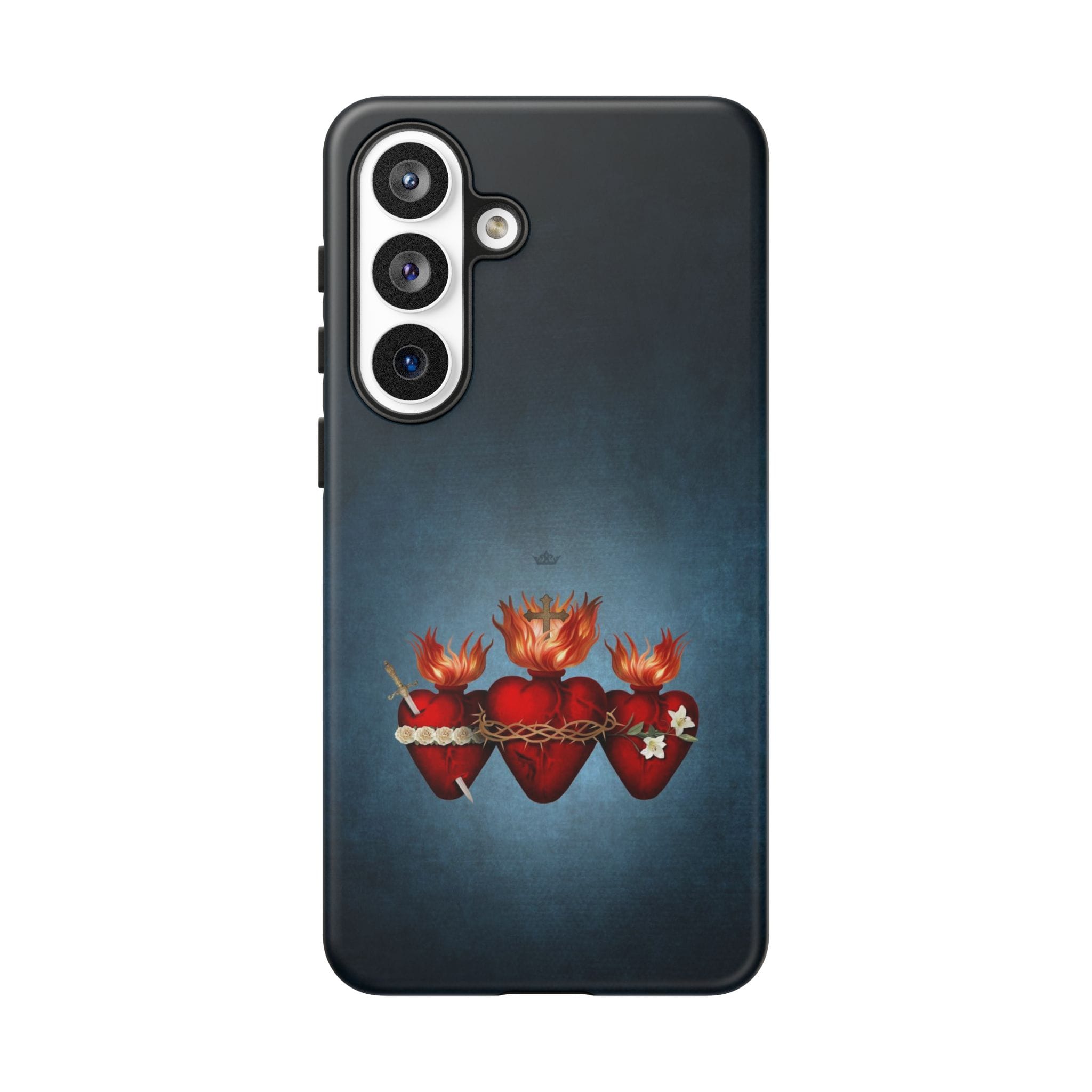 Holy Family Hearts Hard Phone Case (Vintage Blue) Copyright VENXARA