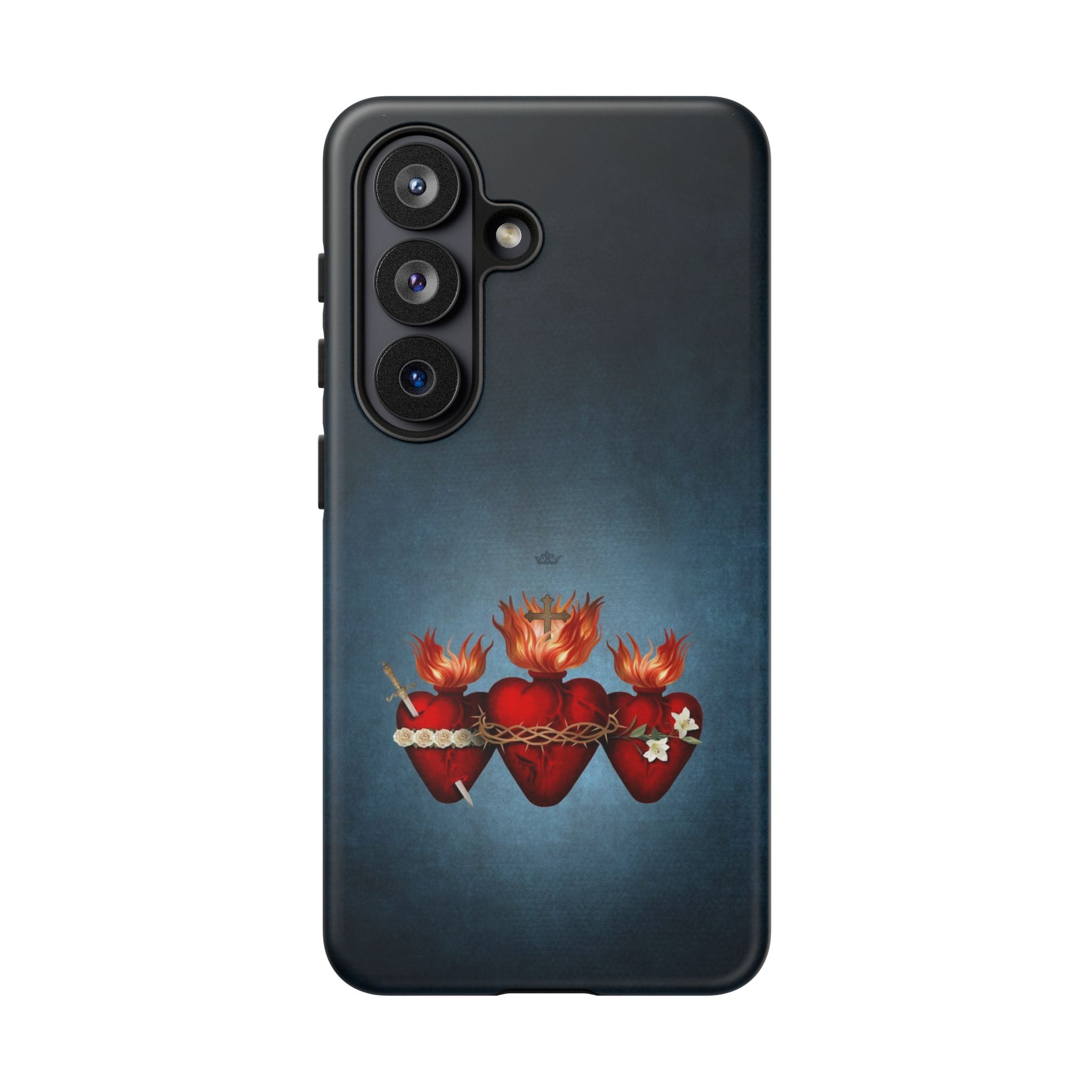 Holy Family Hearts Hard Phone Case (Vintage Blue) Copyright VENXARA