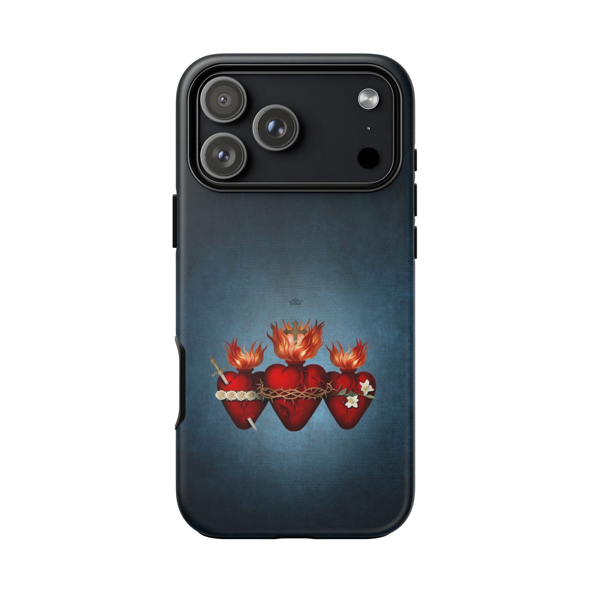 Holy Family Hearts Hard Phone Case (Vintage Blue) Copyright VENXARA