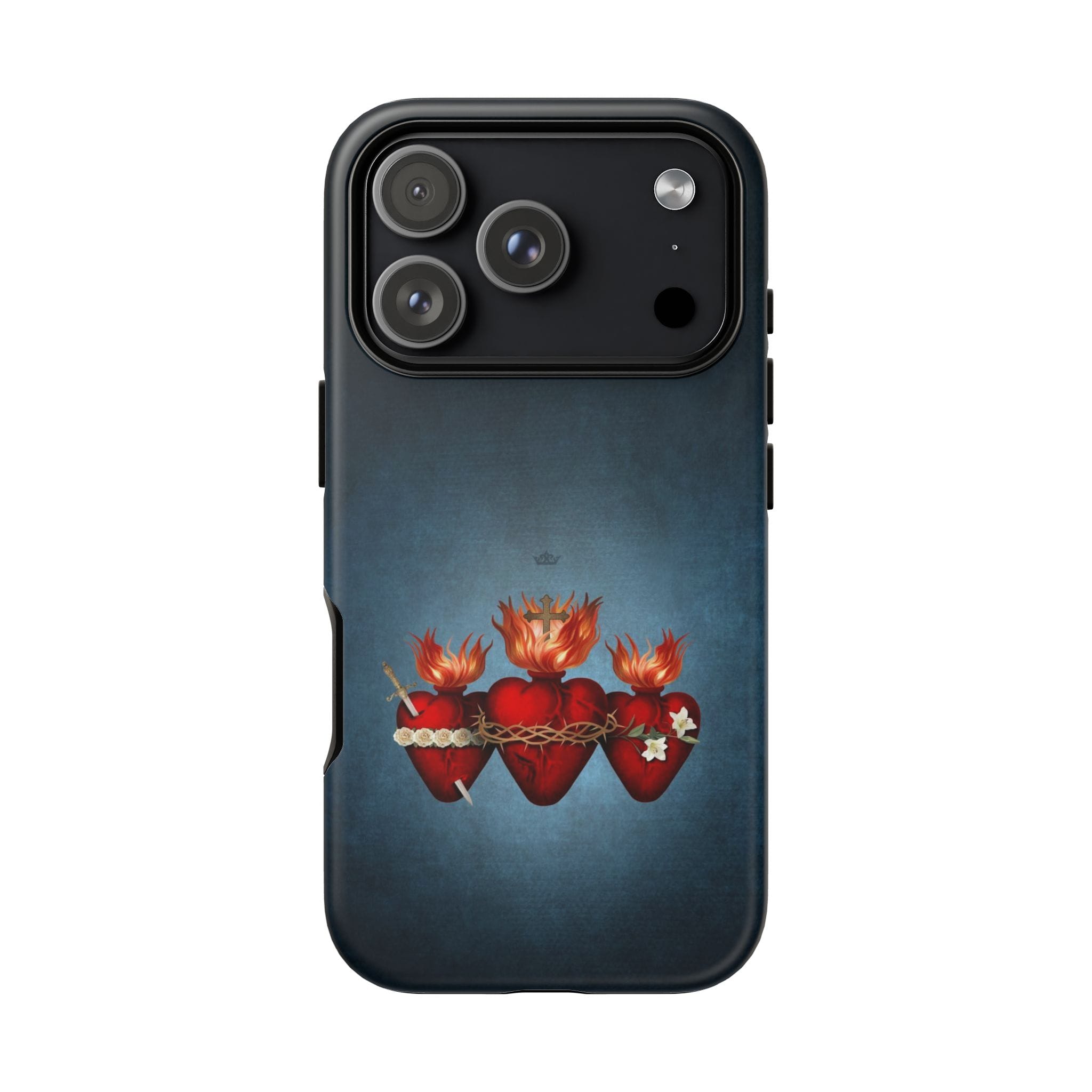 Holy Family Hearts Hard Phone Case (Vintage Blue) Copyright VENXARA