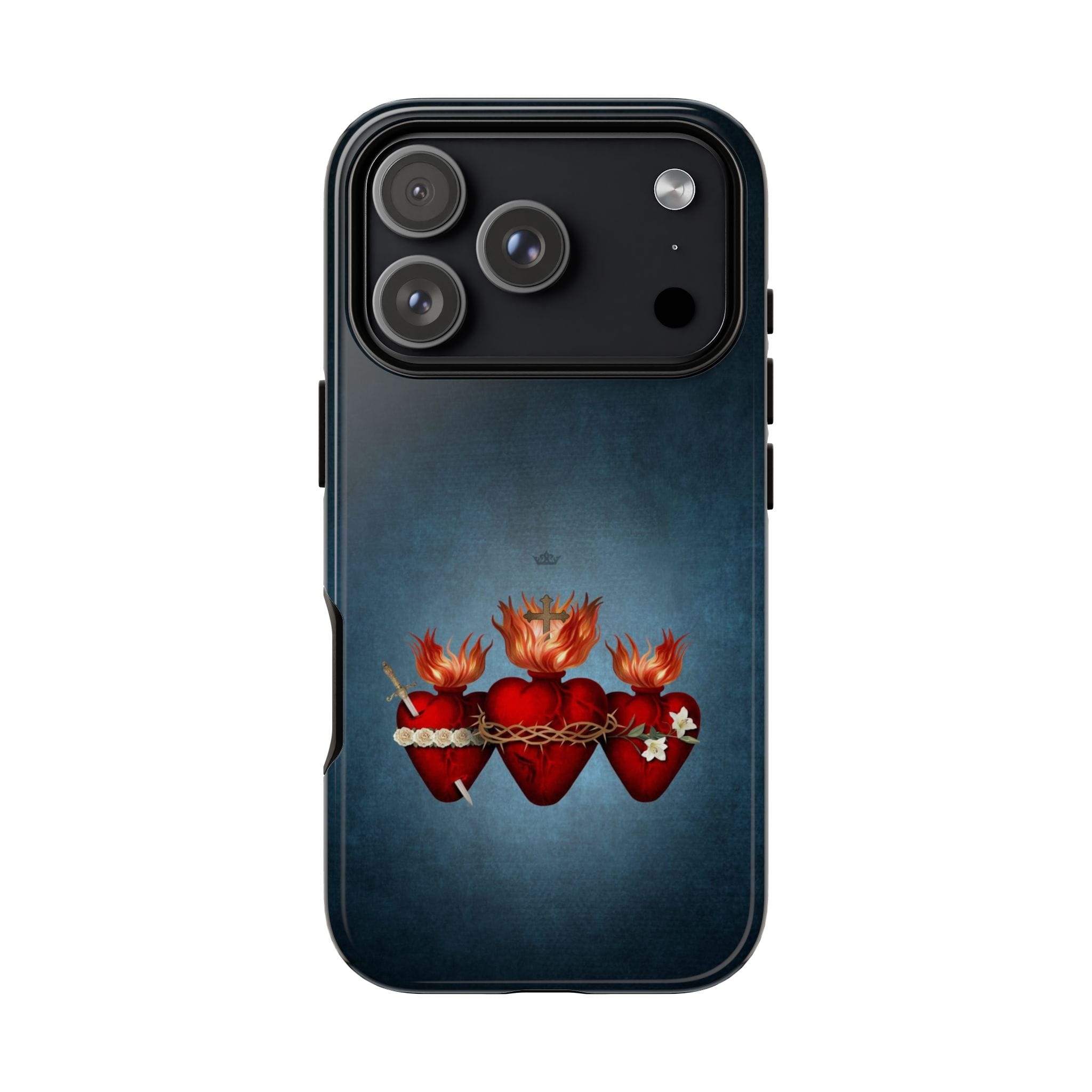 Holy Family Hearts Hard Phone Case (Vintage Blue) Copyright VENXARA