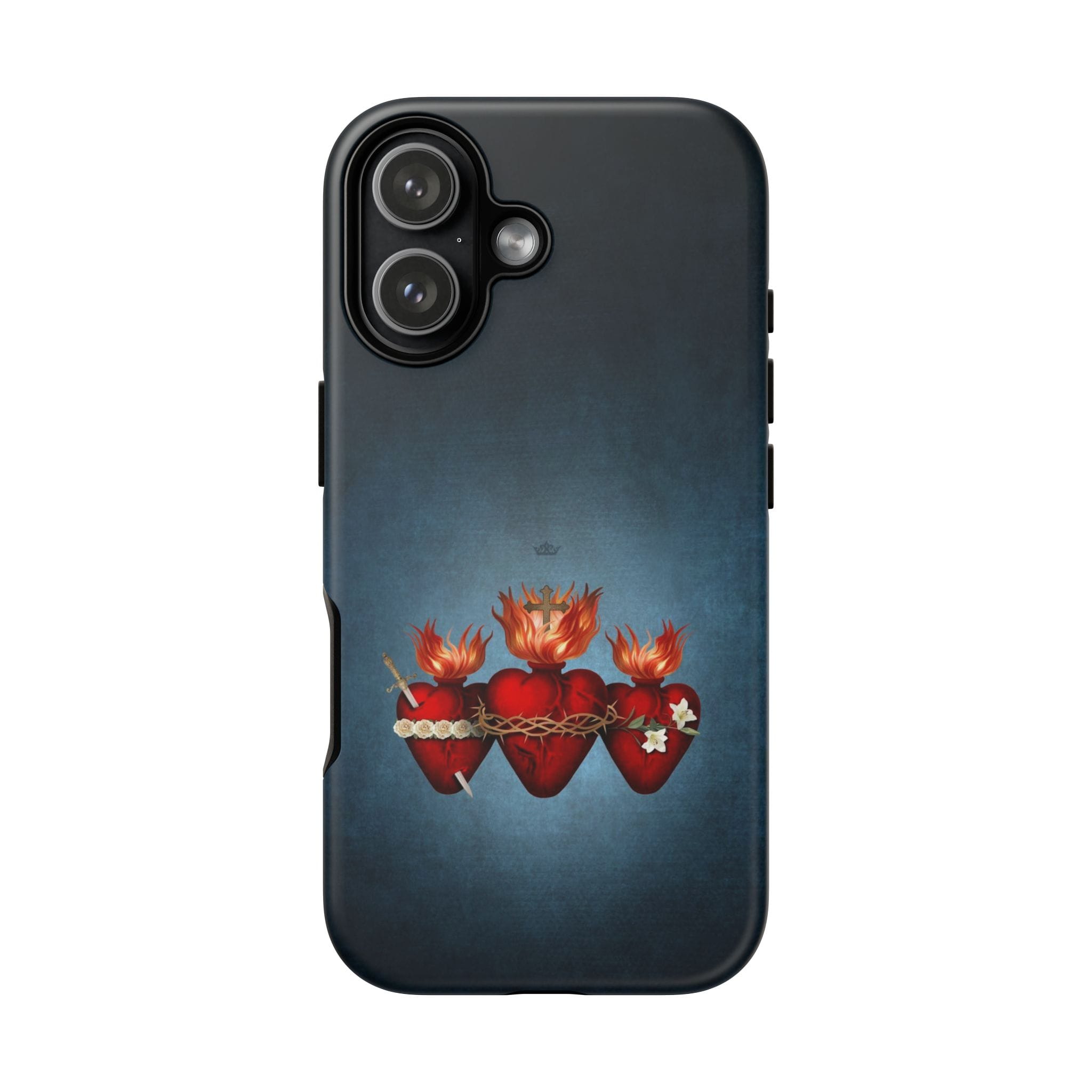 Holy Family Hearts Hard Phone Case (Vintage Blue) Copyright VENXARA