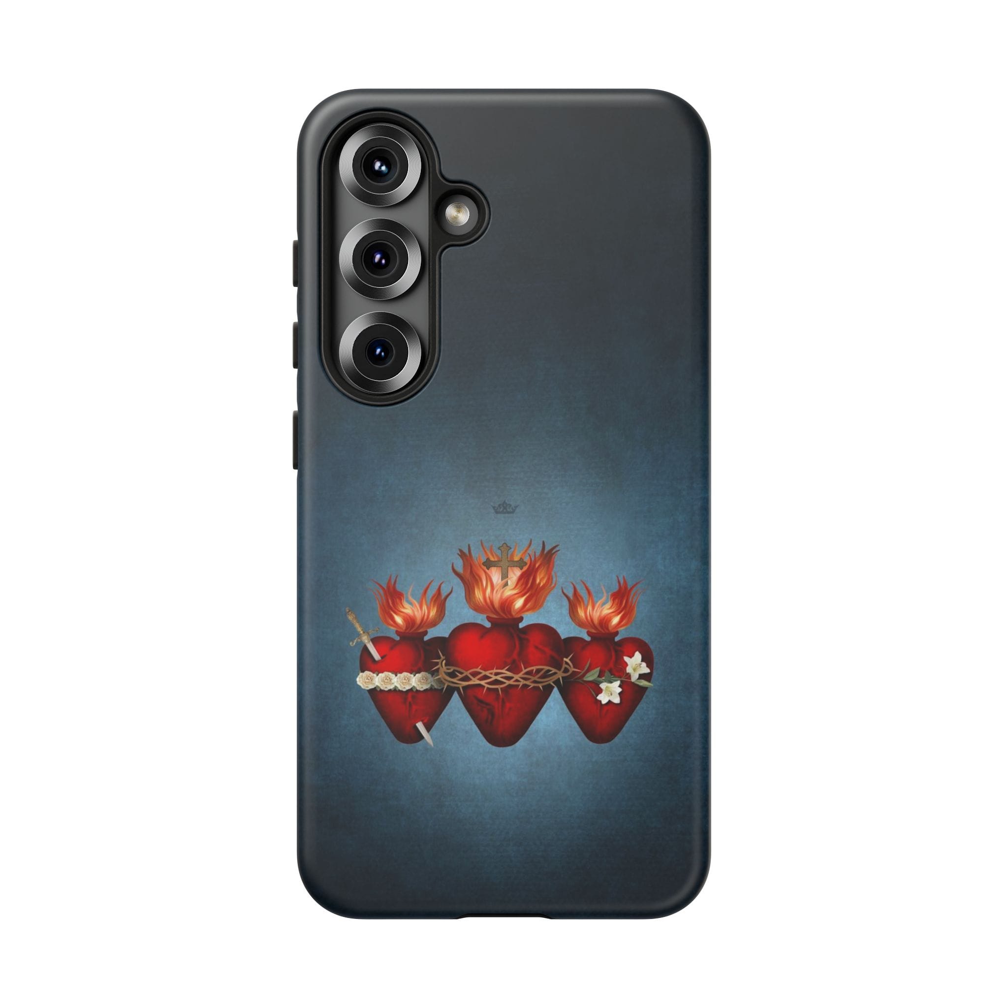 Holy Family Hearts Hard Phone Case (Vintage Blue) Copyright VENXARA