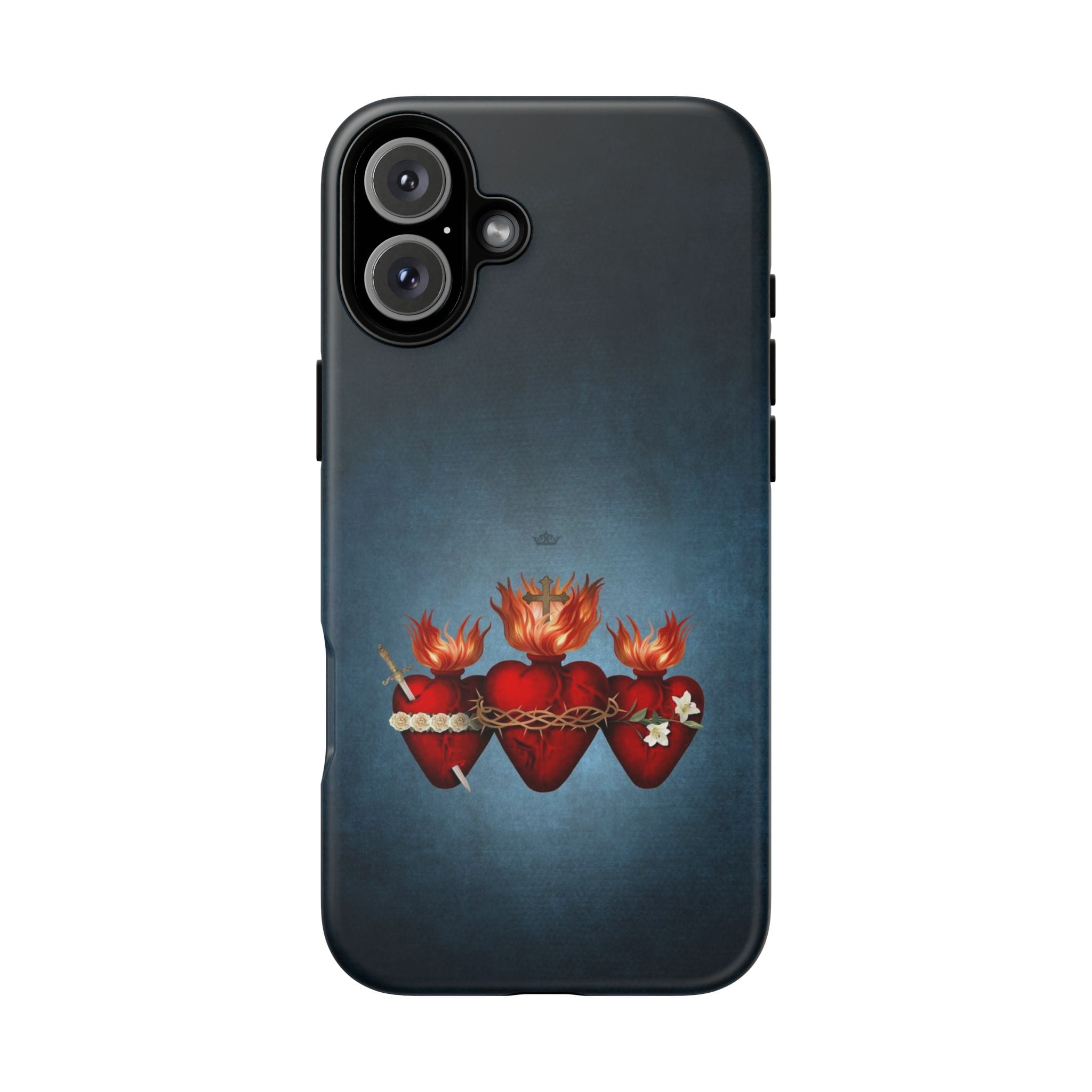 Holy Family Hearts Hard Phone Case (Vintage Blue) Copyright VENXARA