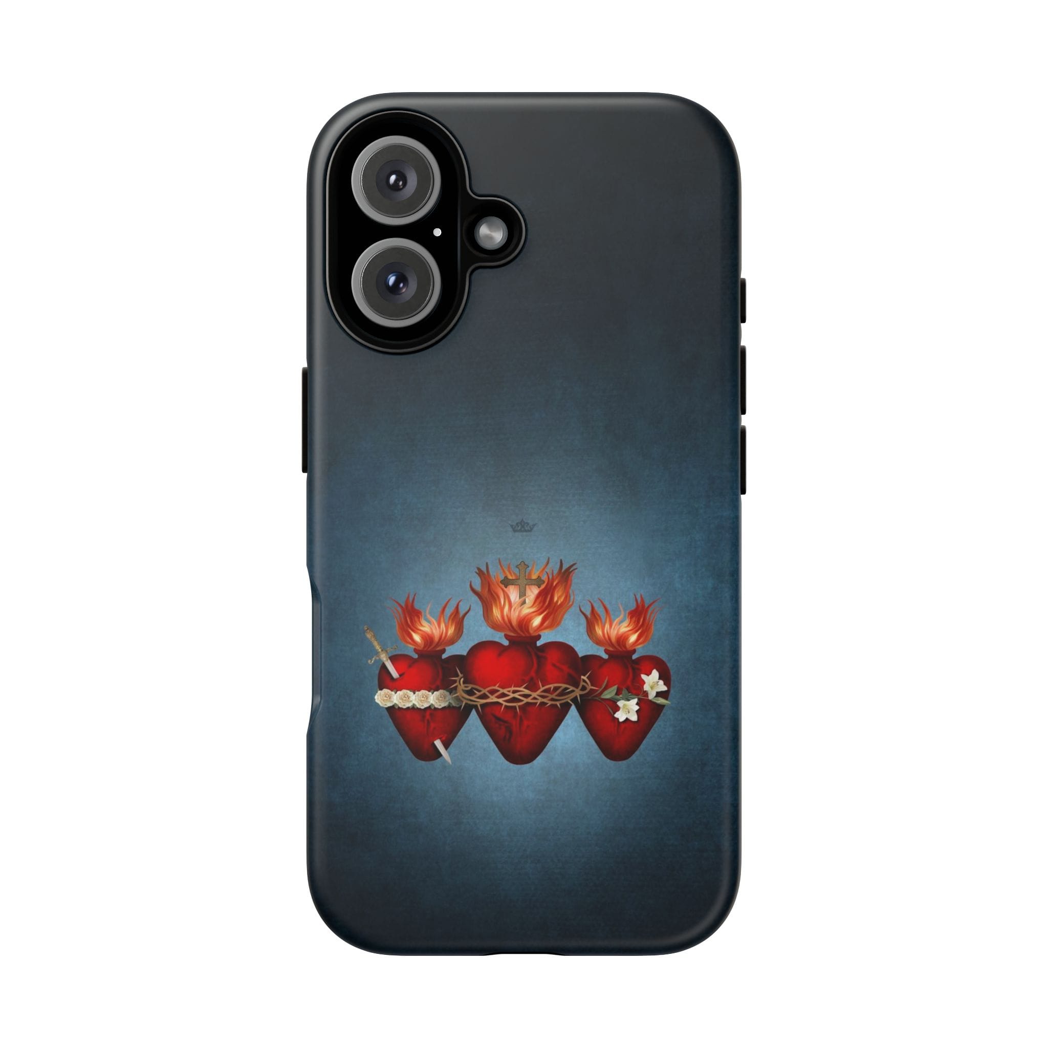 Holy Family Hearts Hard Phone Case (Vintage Blue) Copyright VENXARA