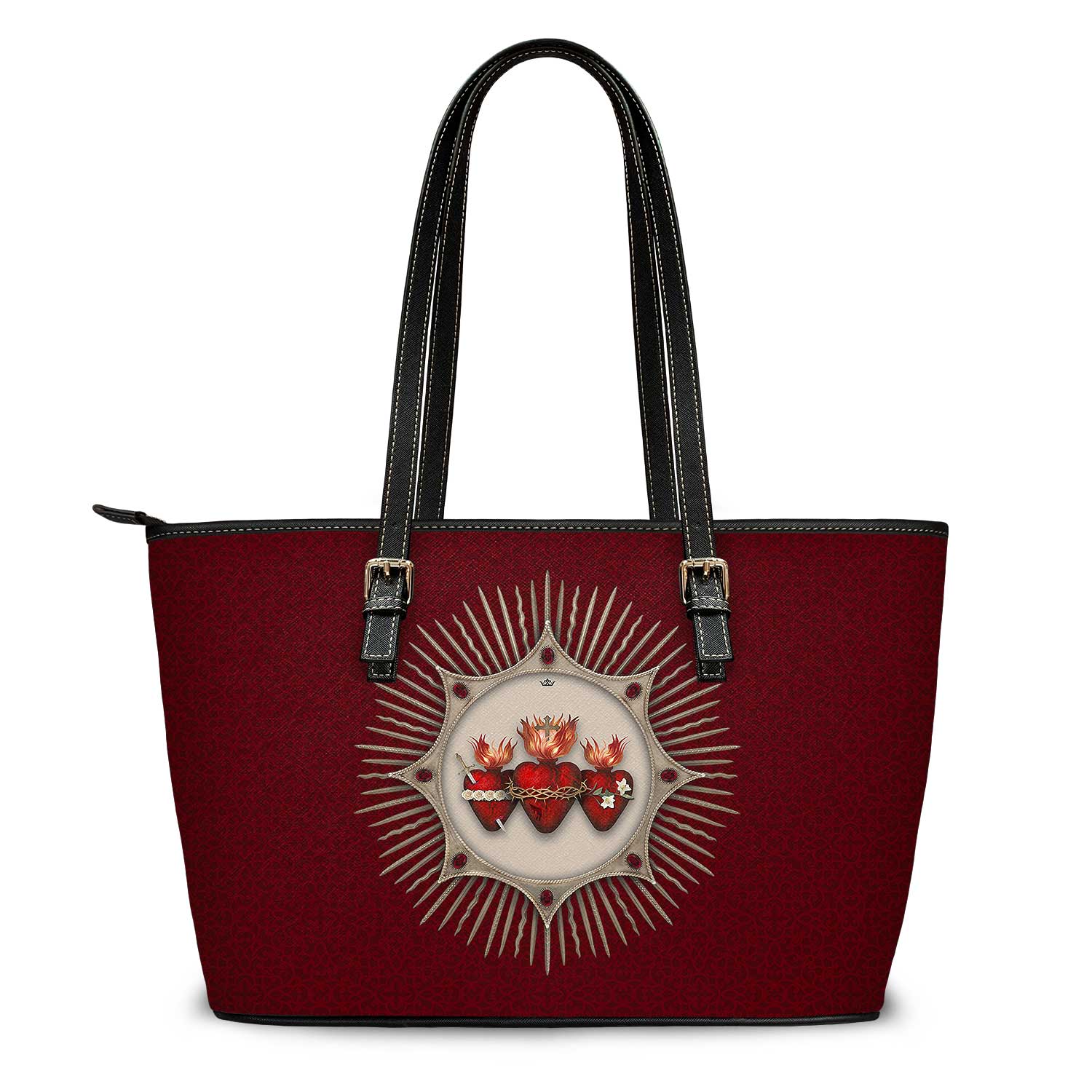 Holy Family Hearts Tote Bag (Cardinal Red) - VENXARA®