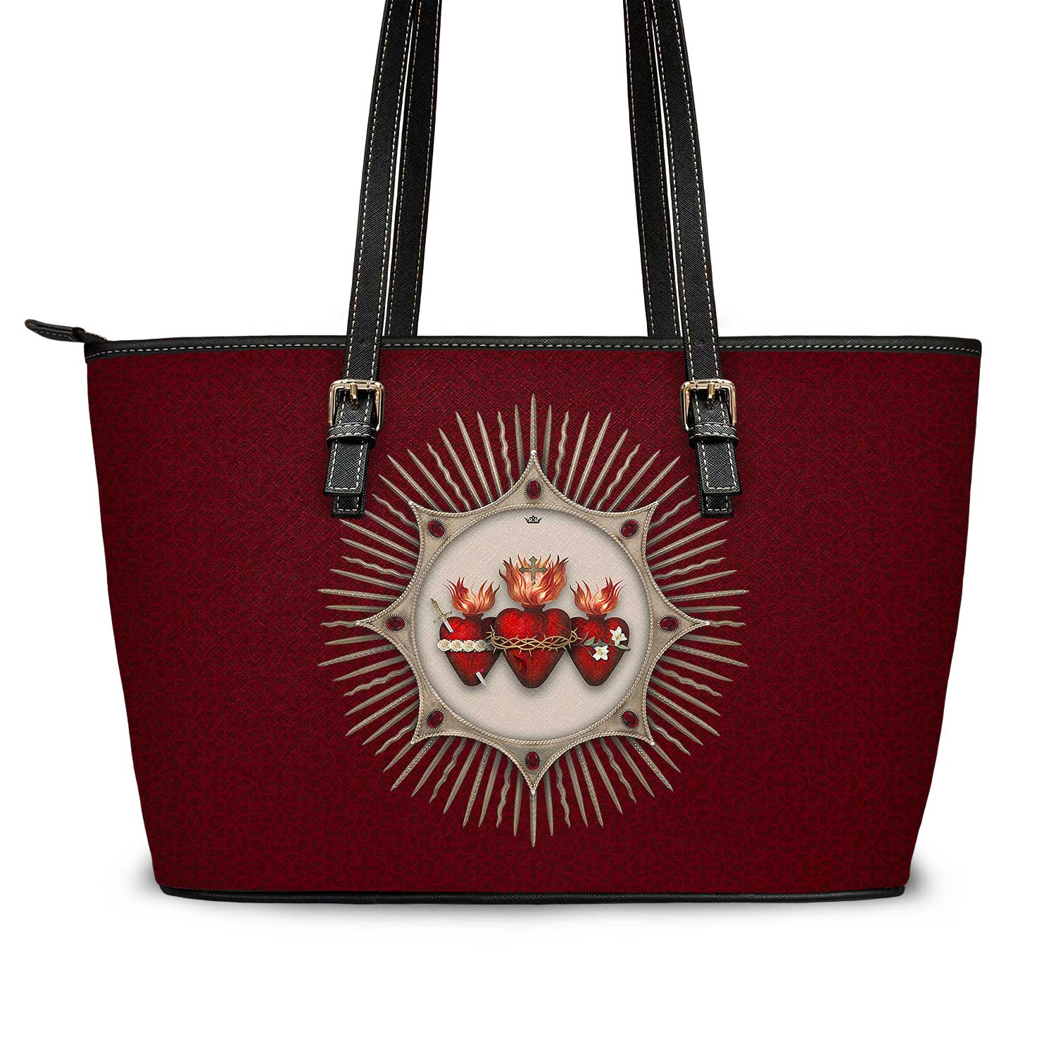 Holy Family Hearts Tote Bag (Cardinal Red) - VENXARA®