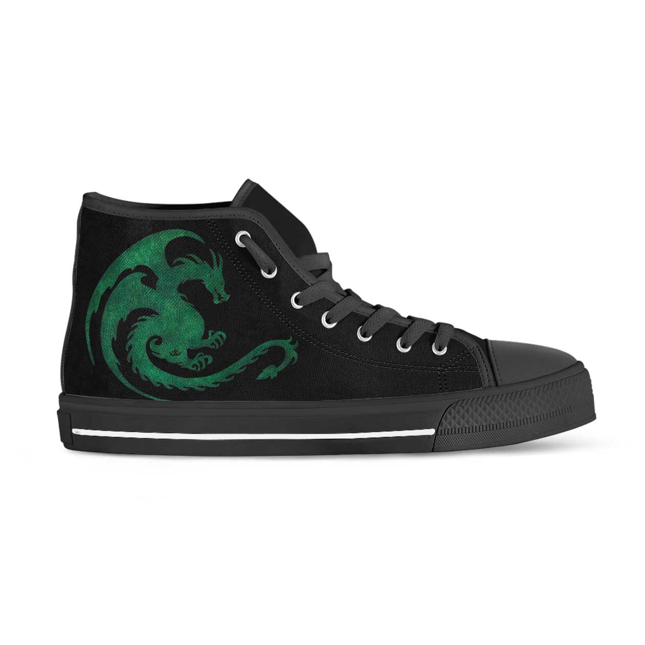 Legendary Dragon Canvas High Top Shoes (Black/Hunter) - VENXARA®