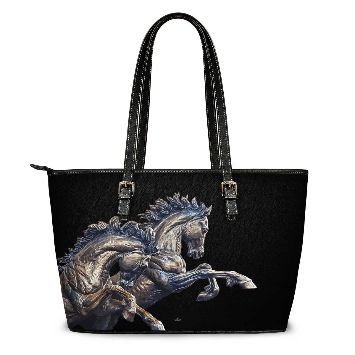 Les Chevaux Tote Bag (Black) Copyright VENXARA
