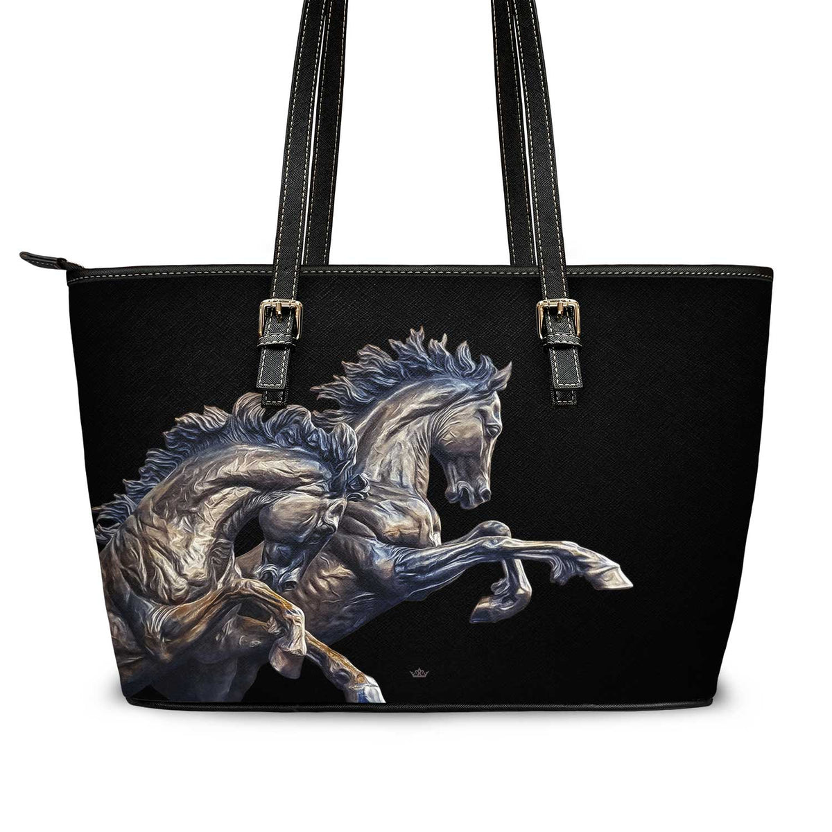 Les Chevaux Tote Bag (Black) Copyright VENXARA