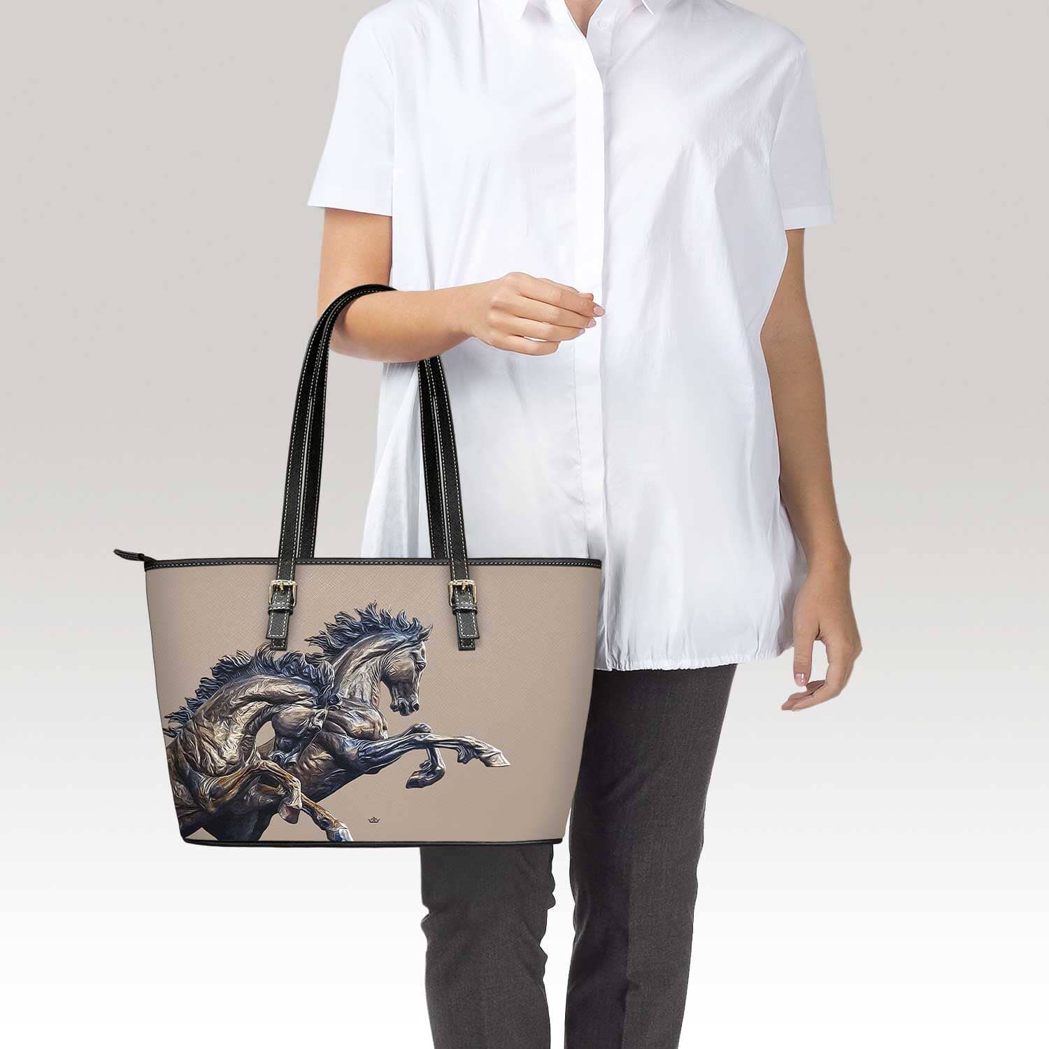 Les Chevaux Tote Bag (Latte) - VENXARA®